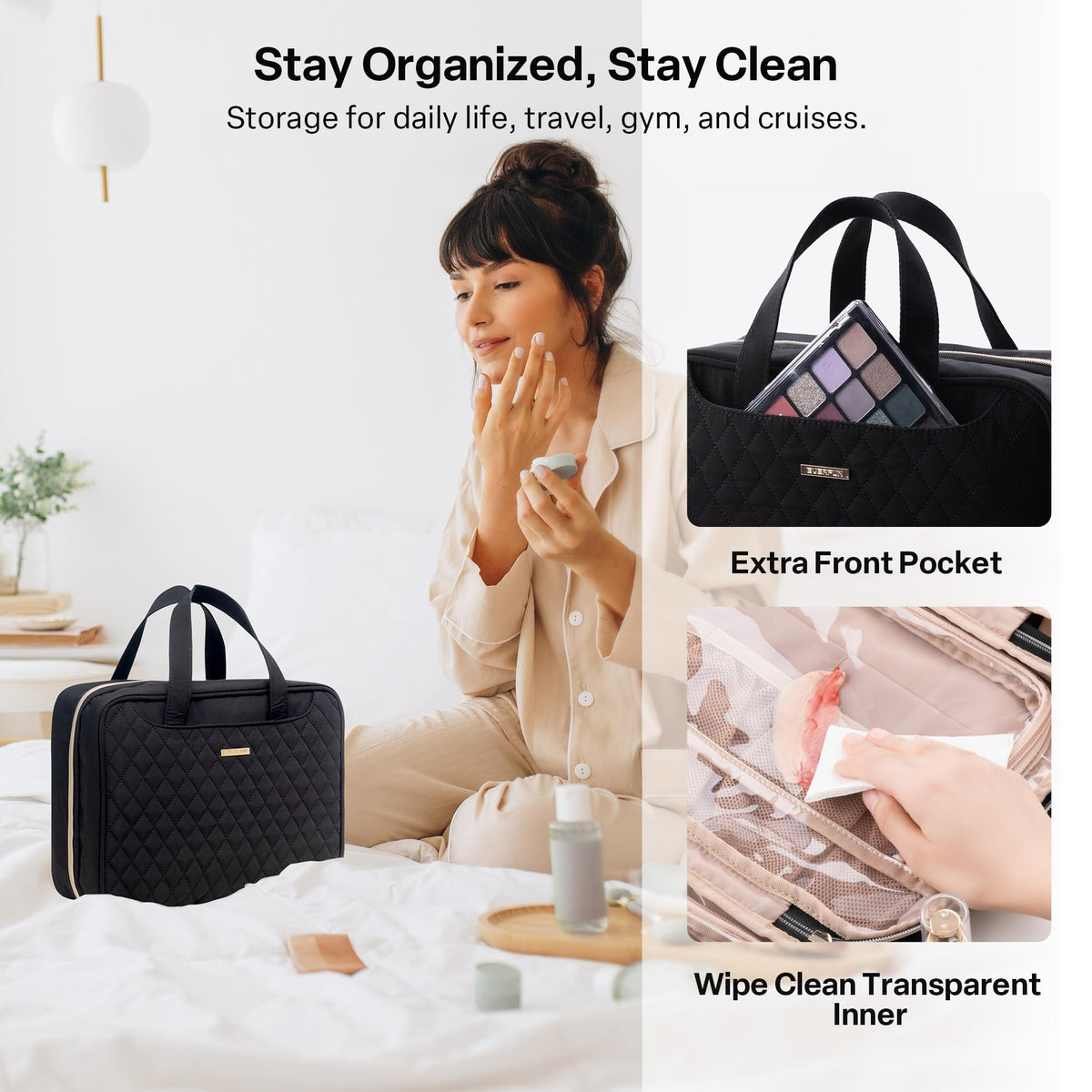 Everfun Travel Toiletry Bag with Hanging Hook and Leakproof - Everfun Official Imagery - 8