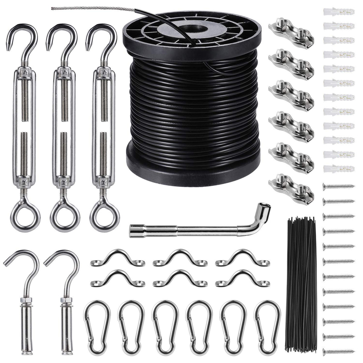 Outdoor String Light Hanging Kit Includ 164 FT Nylon Rope - BESTNEWLL Official Imagery - 1