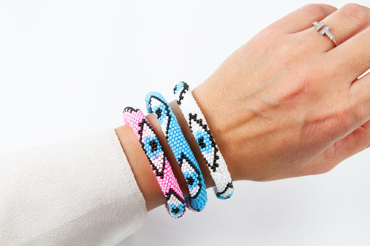 Evil Eye Protection Bangle Bracelet Bohemian Stackable - NAZ COLLECTION Official Imagery - 7