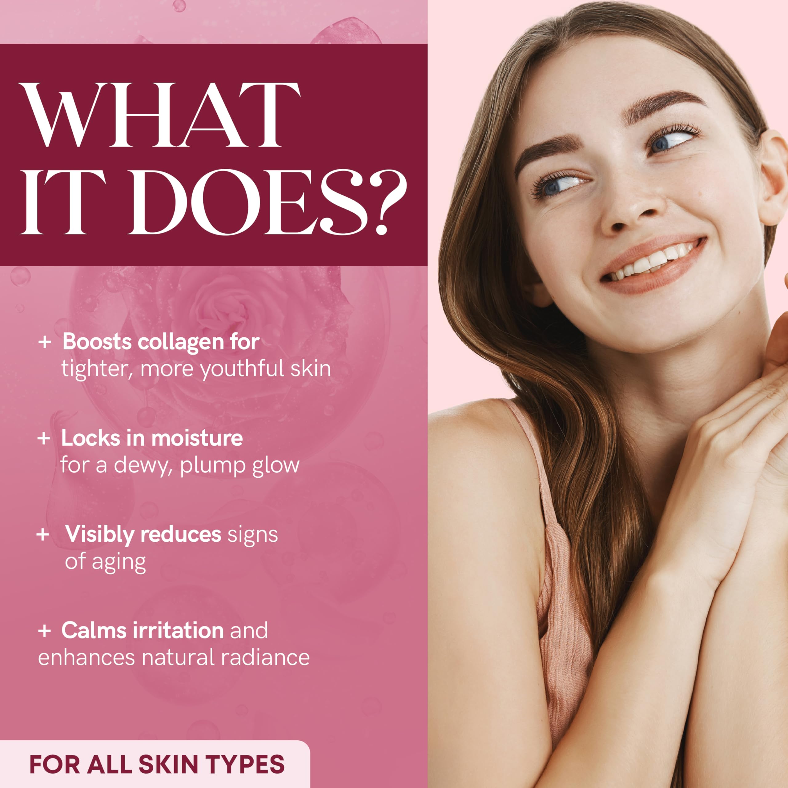 Collagen Face Serum with Rose – Firms Skin, Boosts Hydration, - The Beauty Nectar
