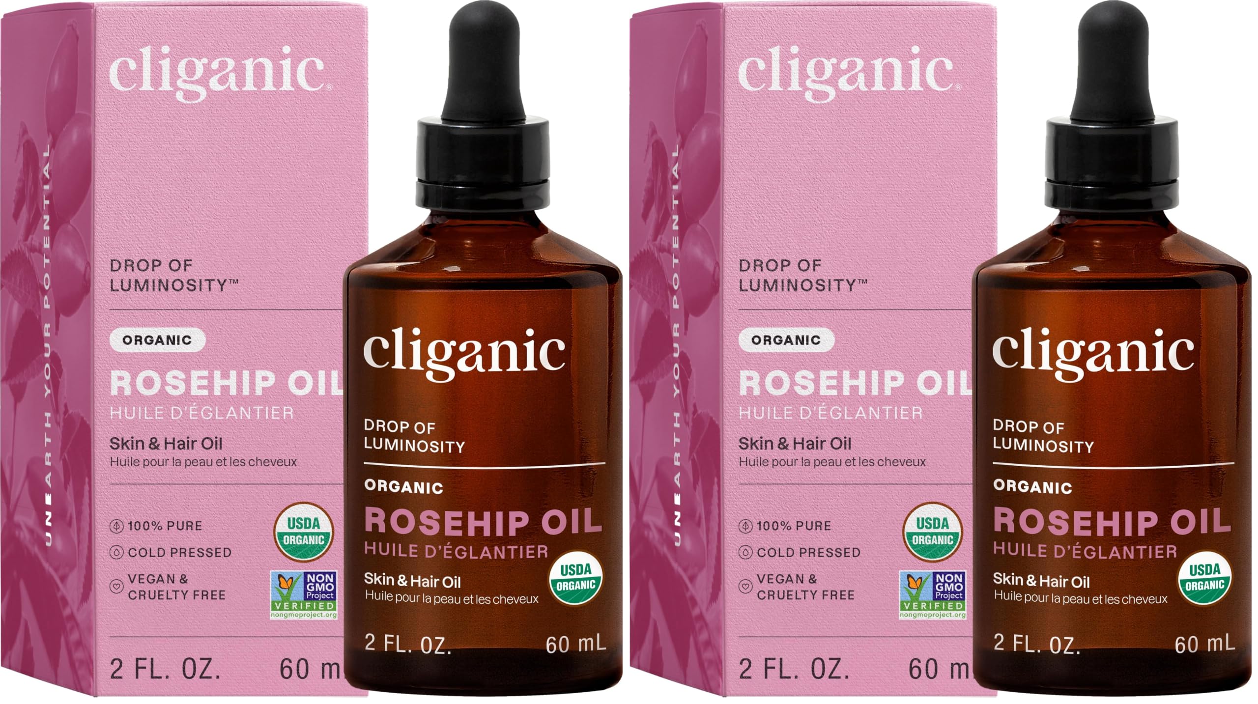 Cliganic Organic Rosehip Seed Oil for Face, 100% Natural Cold Pressed - Cliganic Official Product View 9