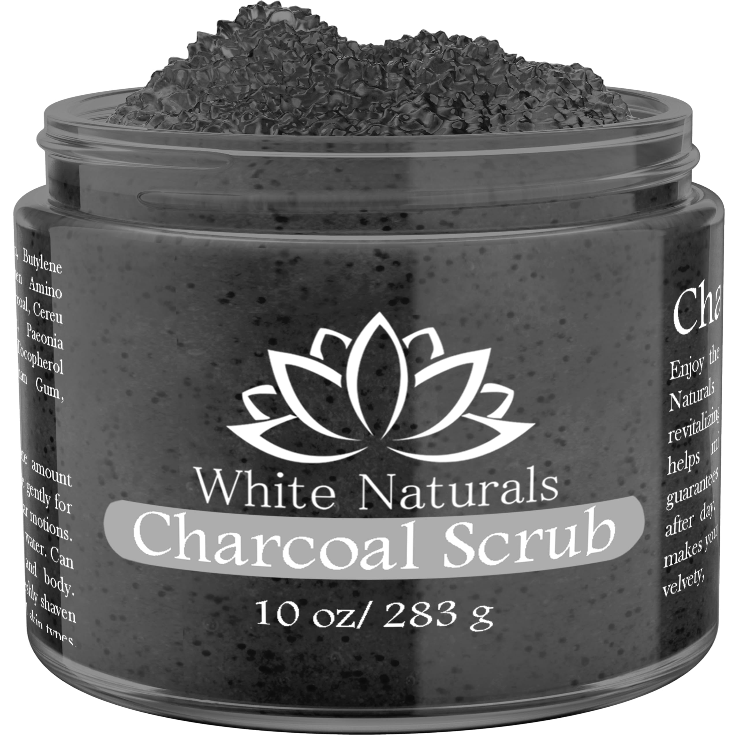 White Naturals Charcoal Body Scrub, Moisturizing and Exfoliating Face & Foot - White Naturals Official Product View 2
