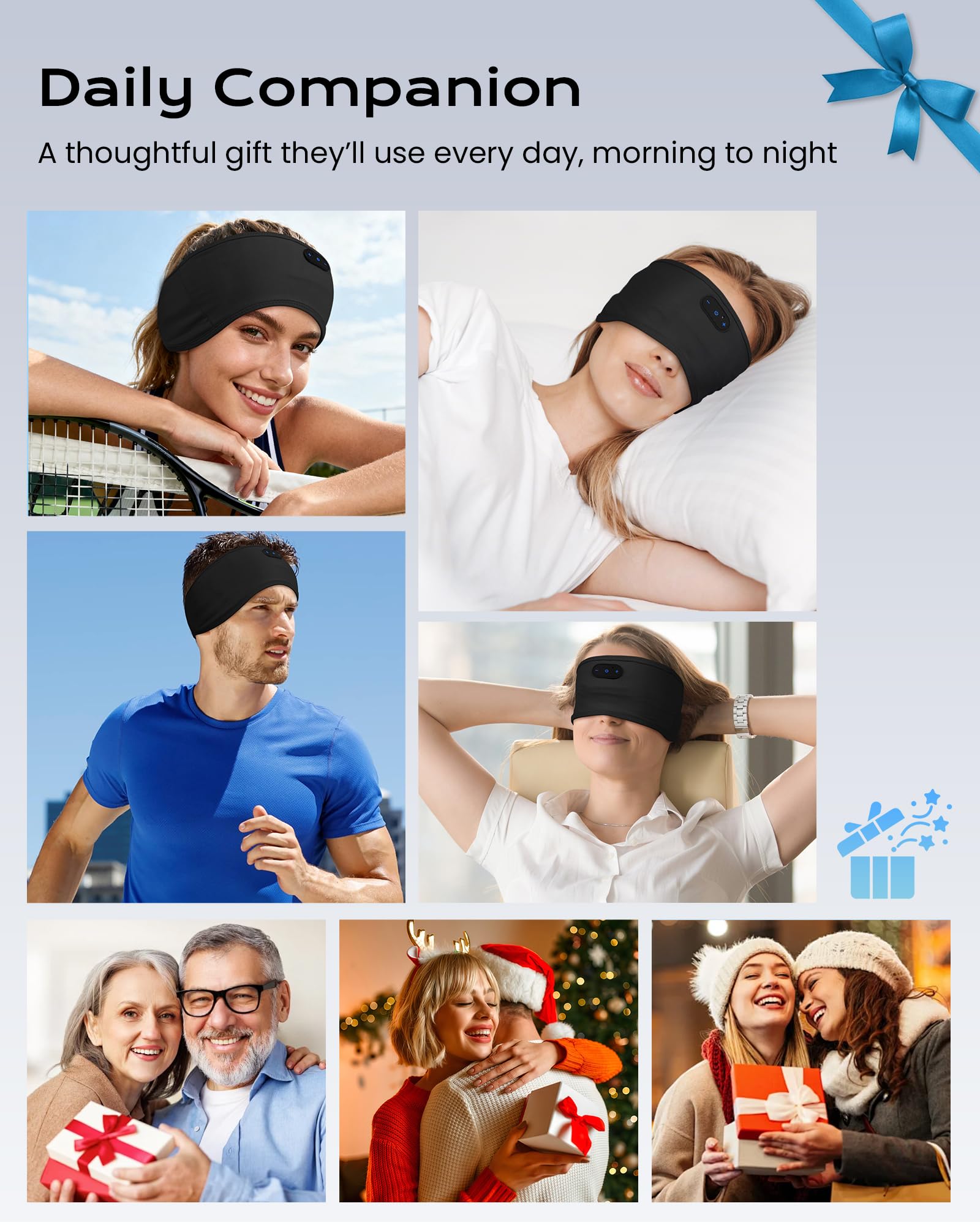 MUSICOZY Sleep Headphones Bamboo Bluetooth Headband for Side Slee - MUSICOZY Official Product View 7