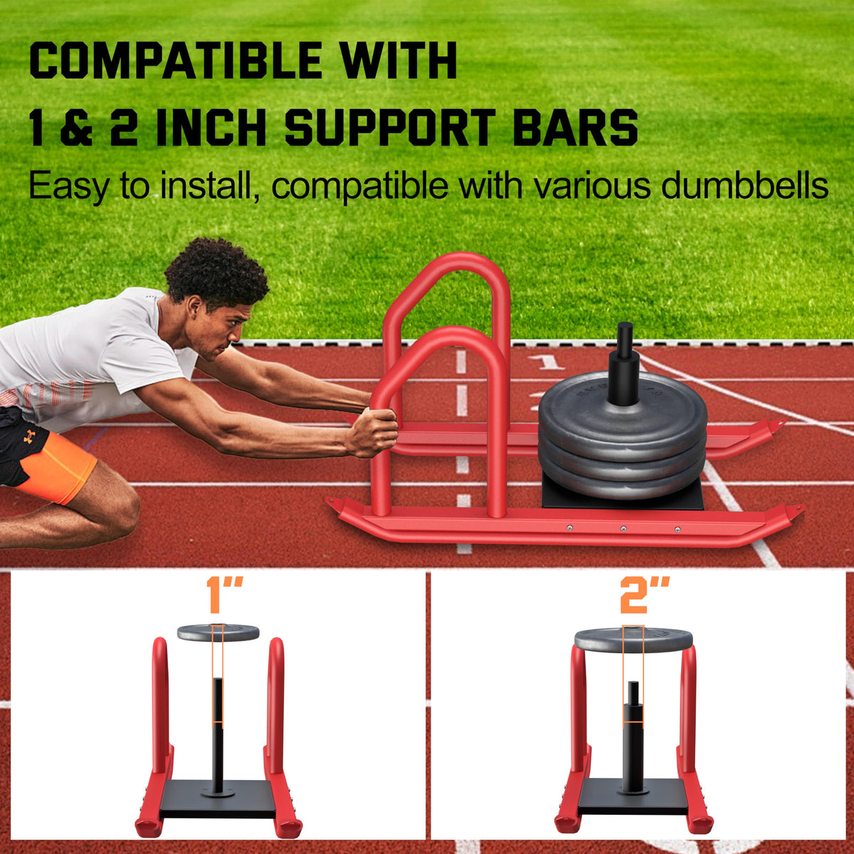 Heavy Duty Push Pull Weight Sled with Harness for Speed - HWOOUSA Official Imagery - 6
