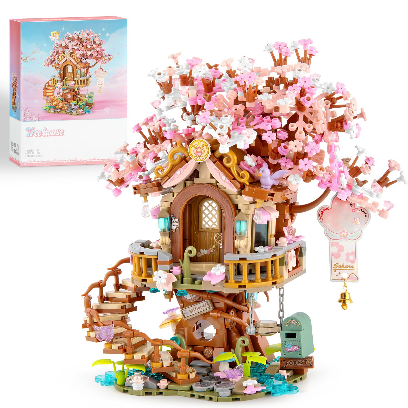 Vziimo Cherry Blossom Bonsai Tree Building Sets, Japanese Tree - Product Imagery