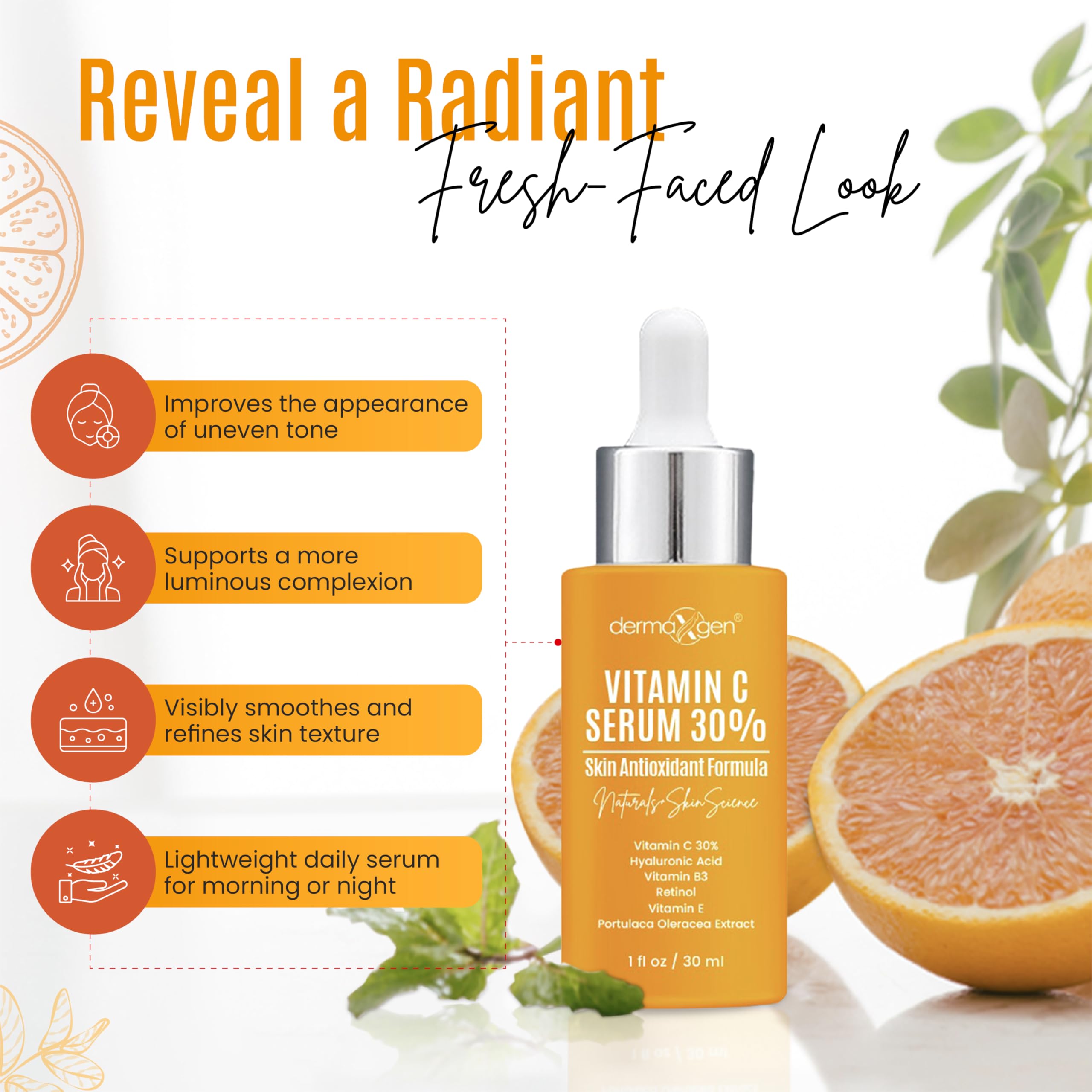 DERMAXGEN 30% Vitamin C Serum for Face - Natural & Organic Anti Wrinkle & Skin - DERMAXGEN Official Product View 3