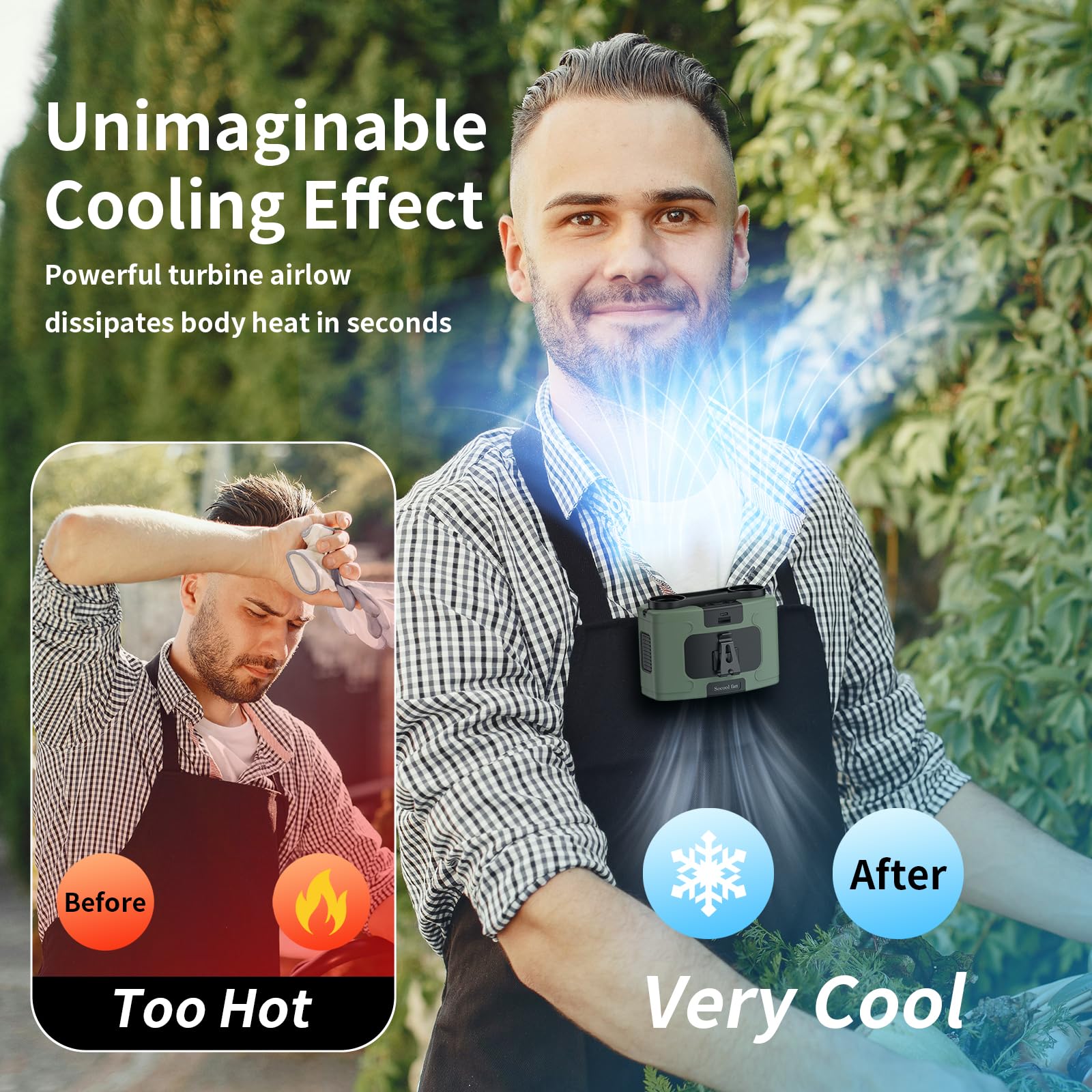 Socool fan Socool 10000mAh Portable Waist Fan Clip on Wearable Be by Socool fan - Angle View 8