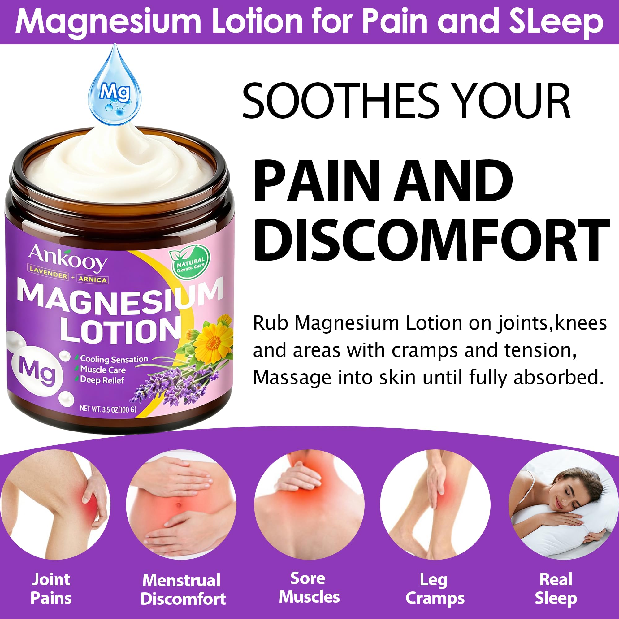 Magnesium Lotion &Pure Magnesium Oil Spray for Sleep,Feet,Restless Leg,Body