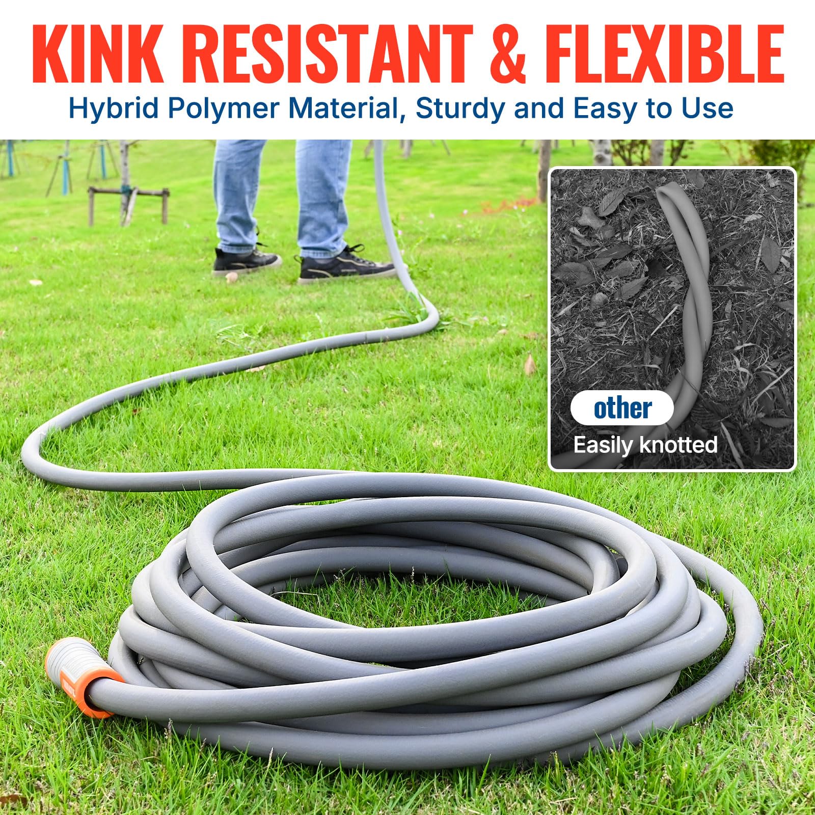 YAMATIC Flexible Garden Hose 5/8"x100ft, 360° Swivel Handle, Burs - YAMATIC Official Product View 7