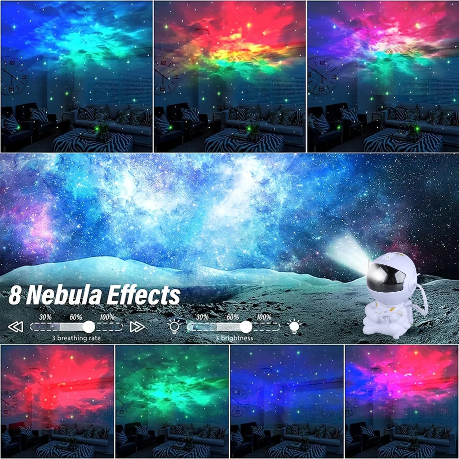 YXQUA Astronaut Galaxy Star Projector for Kids, White Guitar by YXQUA - Angle View 2