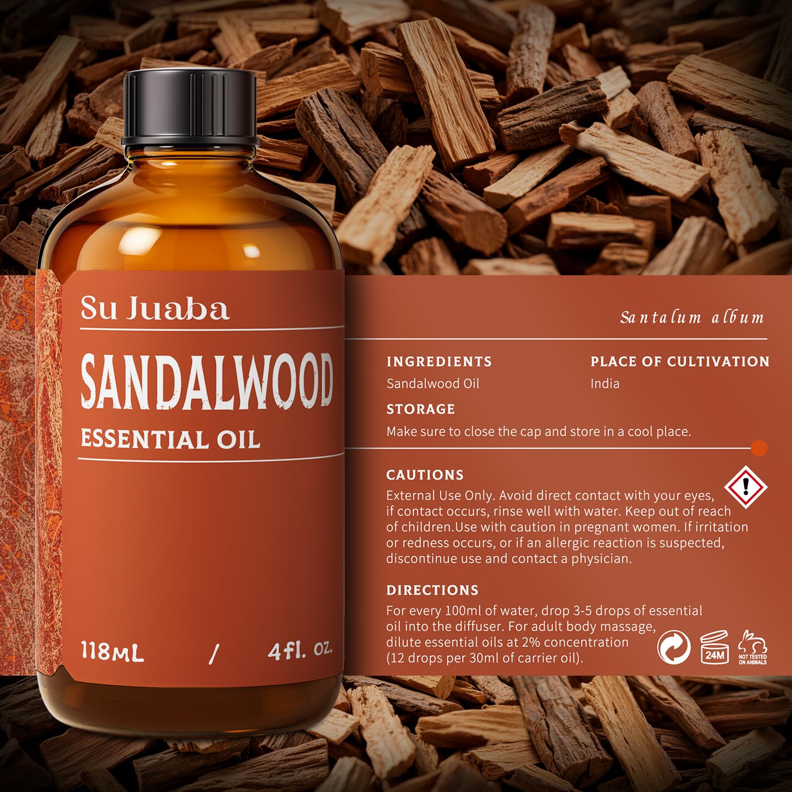 SU JUABA Sandalwood Essential Oil – 118ml