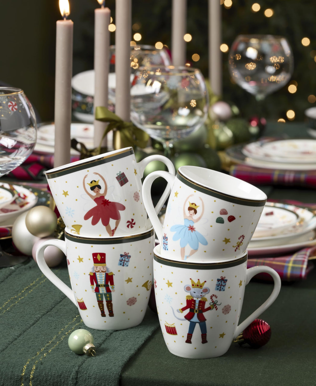 Lenox Nutcracker Ballet Christmas Porcelain Mug Set for 4 - Lenox Official Imagery - 7