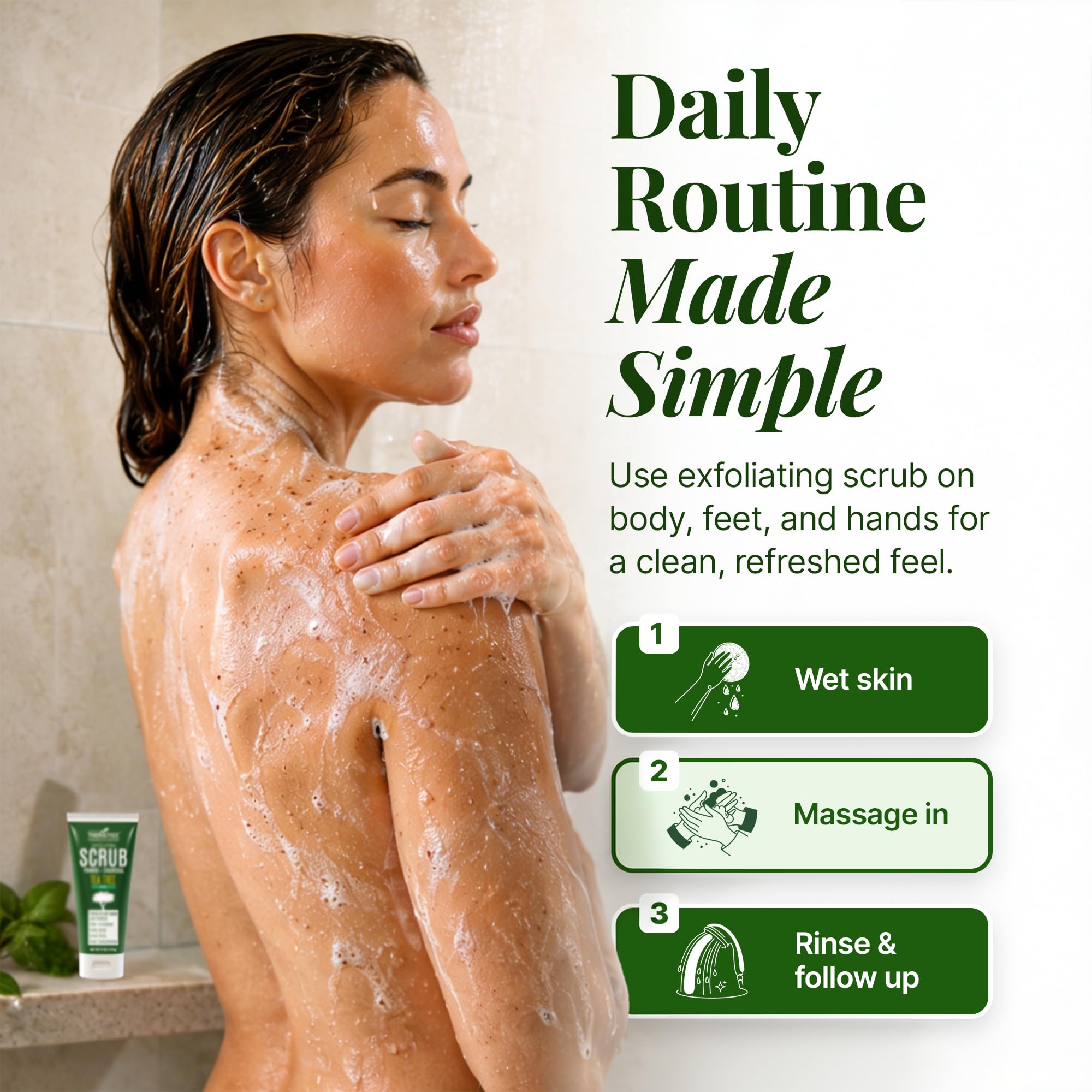 Oleavine TheraTree Tea Tree Oil Exfoliating Scrub, Pumice & Charcoal - Oleavine Official Product View 5