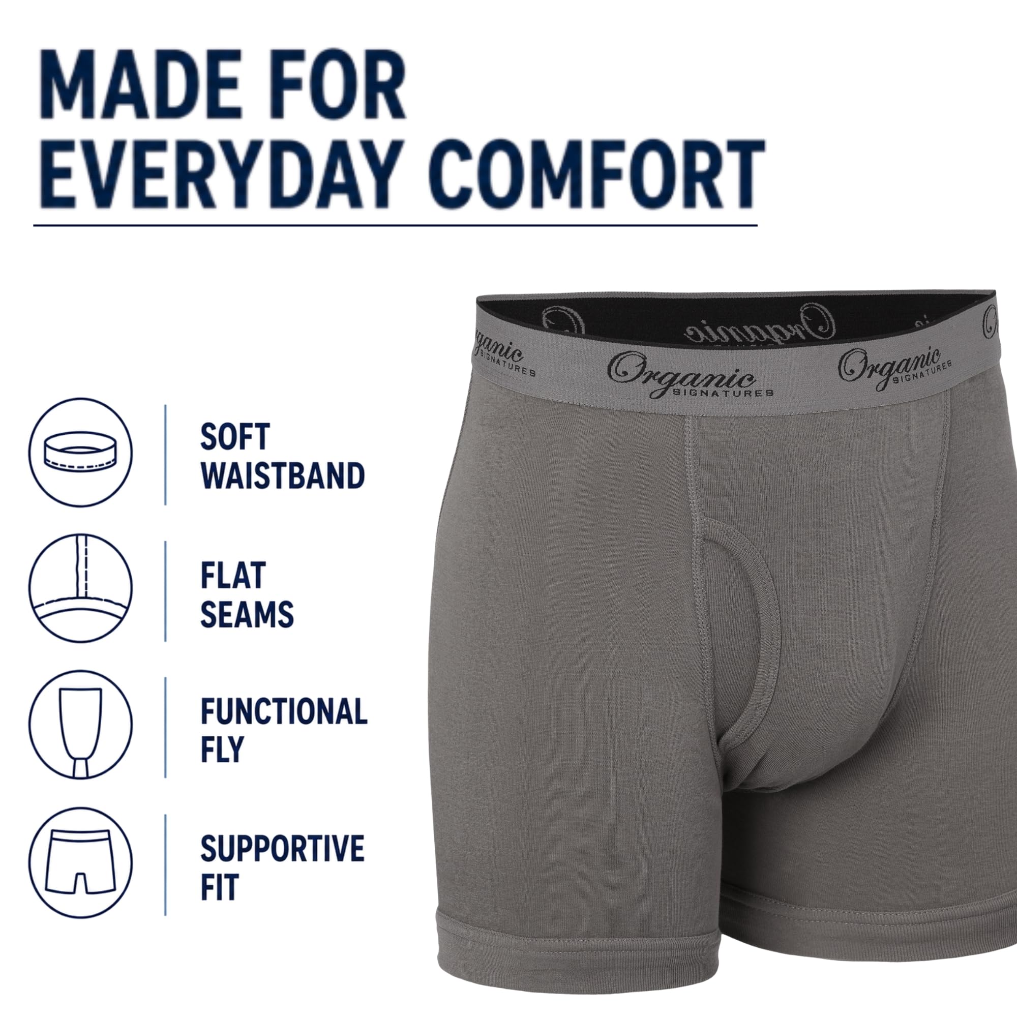Organic Signatures Boxer Briefs, 100% Organic Cotton - Organic Signatures Official Product View 3