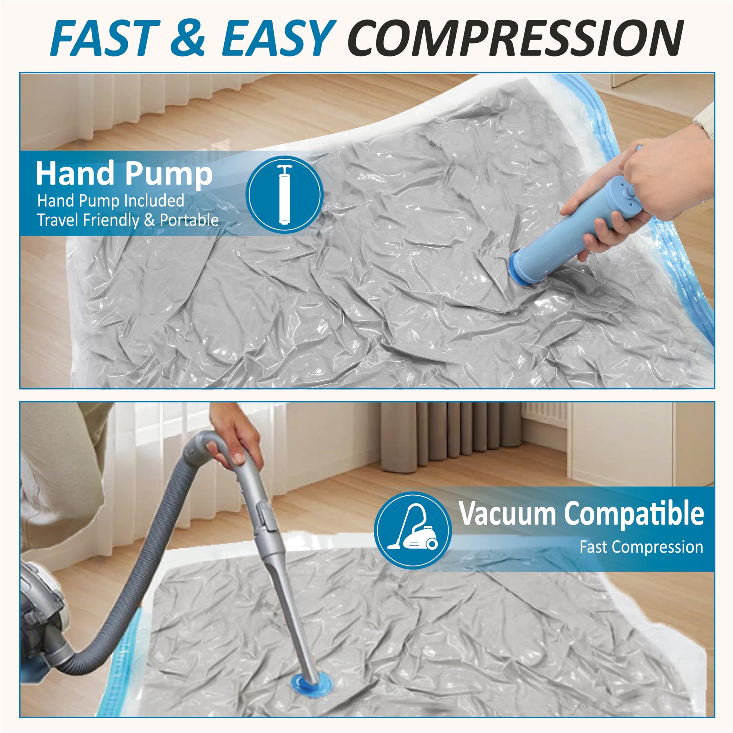 Vacuum Storage Bags with Hand Pump Vacuum Seal Space Saver - Cozy Essential Official Imagery - 7