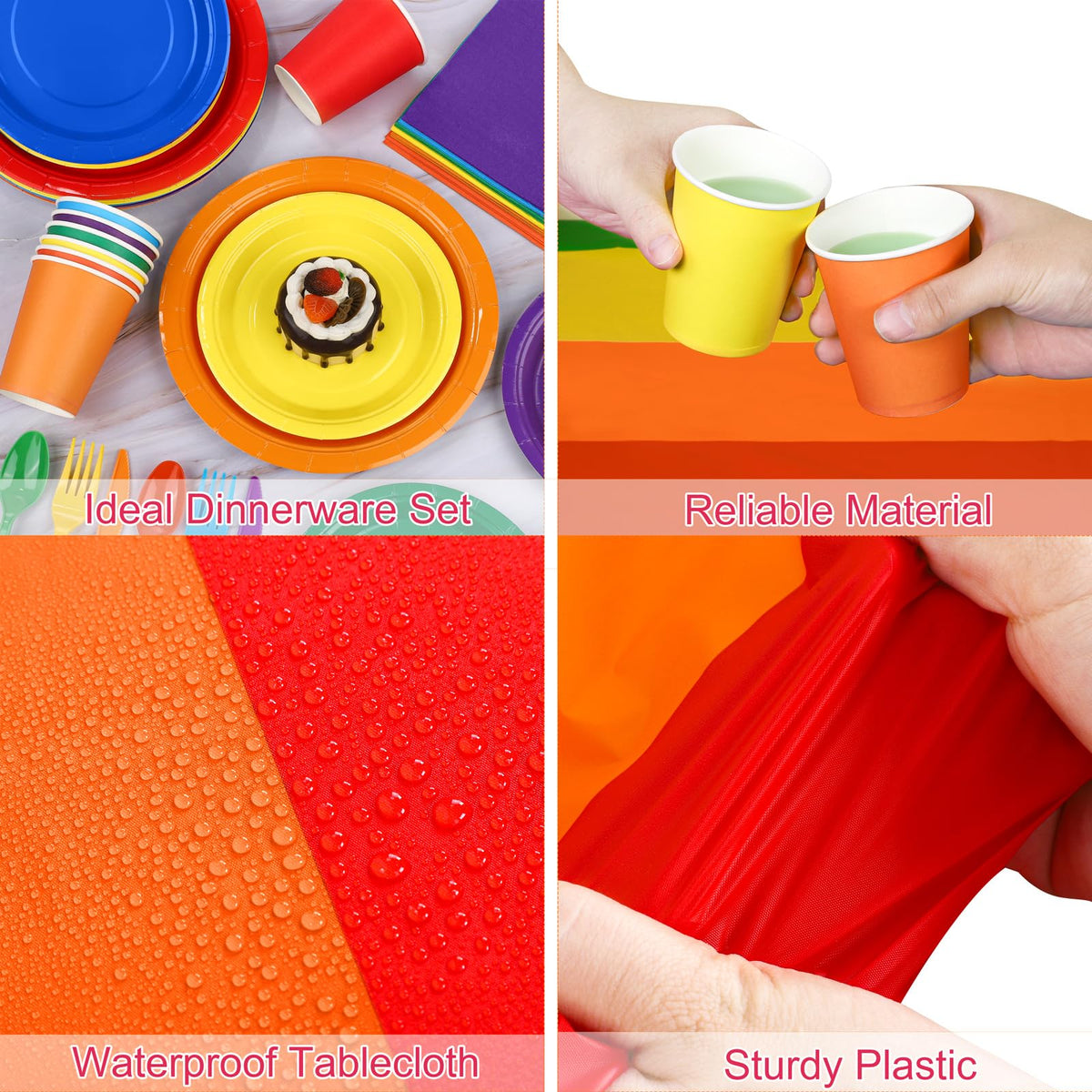 Kochorie 169 Pieces Rainbow Party Supplies Disposable - Kochorie Official Imagery - 5