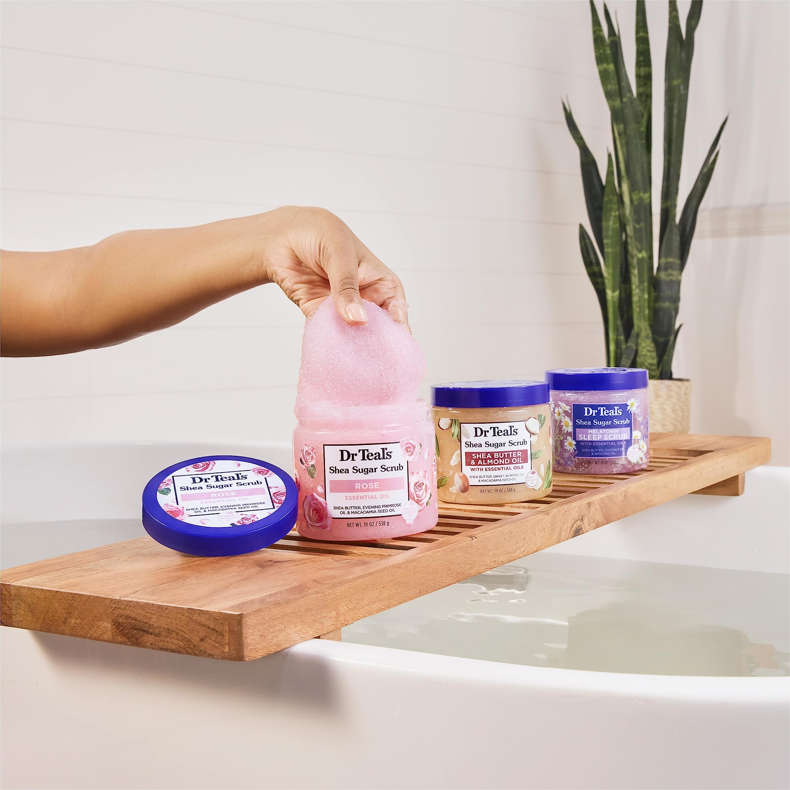 Dr Teal's Shea Sugar Body Scrub, Shea Butter with Almond Oil & Essential Oils - Dr Teal's Official Product View 7