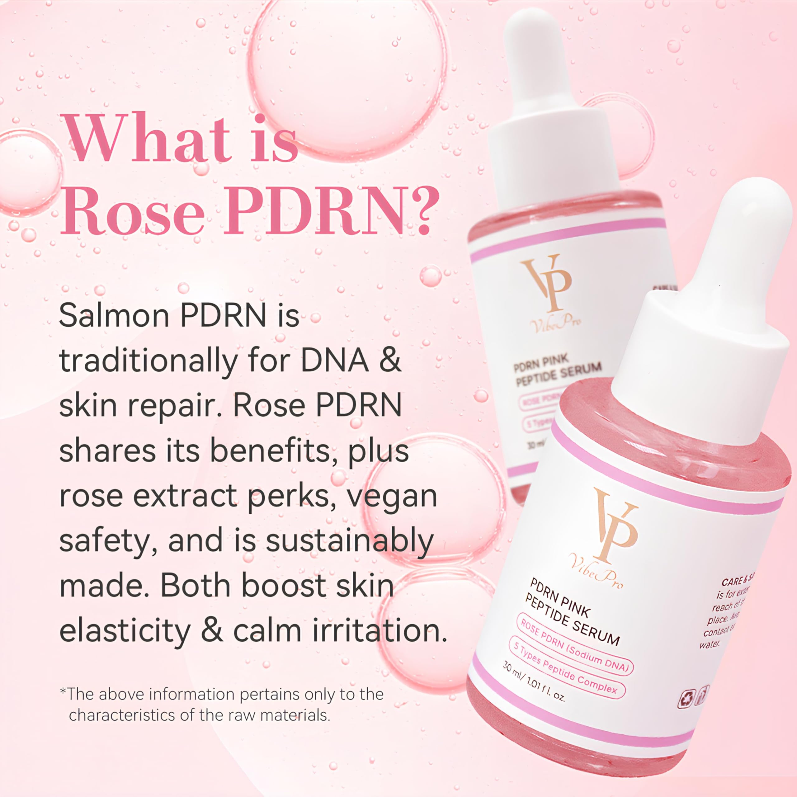 VP VibePro PDRN Pink Peptide Facial Serum, Lightweight Hydrating - VibePro
