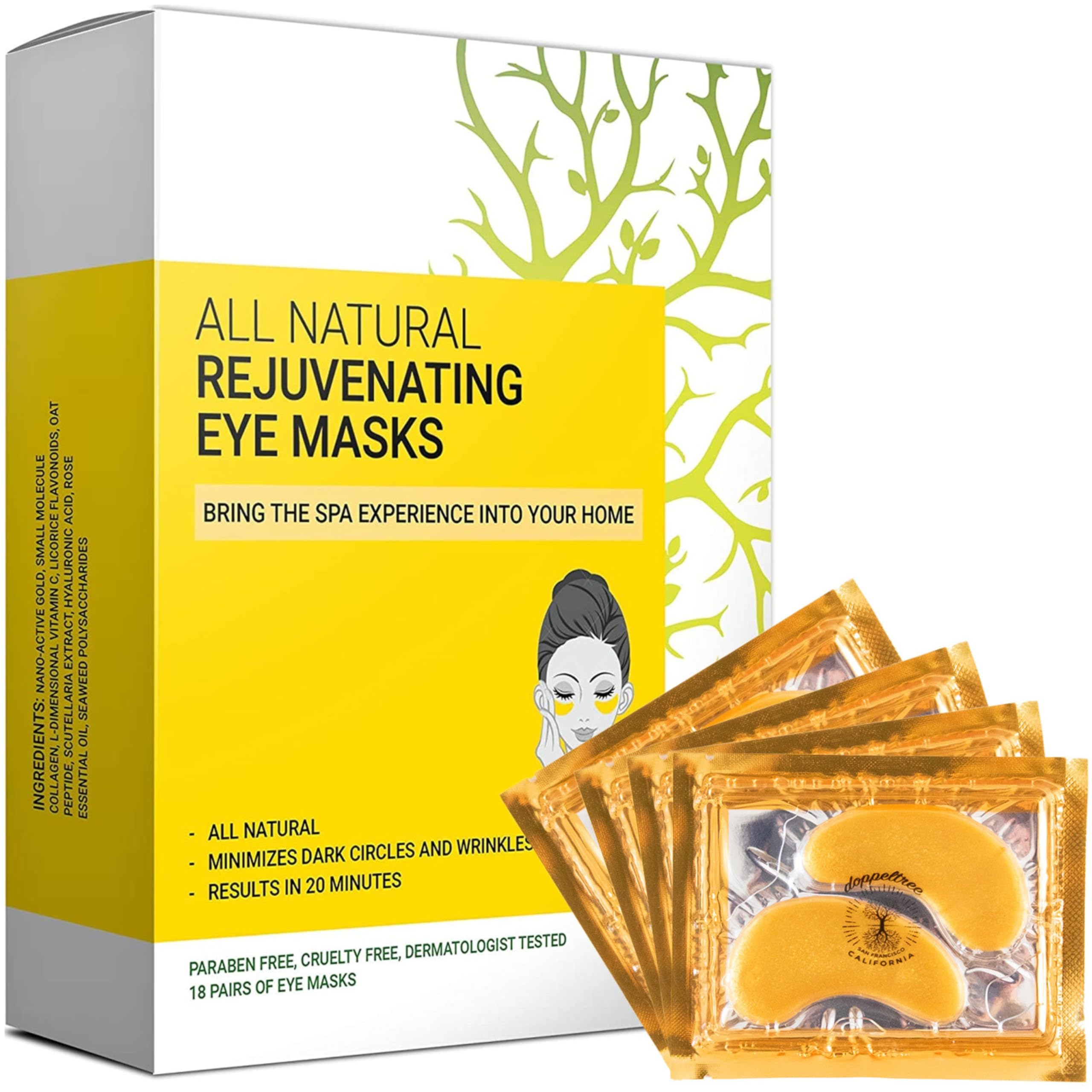 All Natural Under Eye Patches, Non-Toxic Dark Circles Treatment - Product Imagery