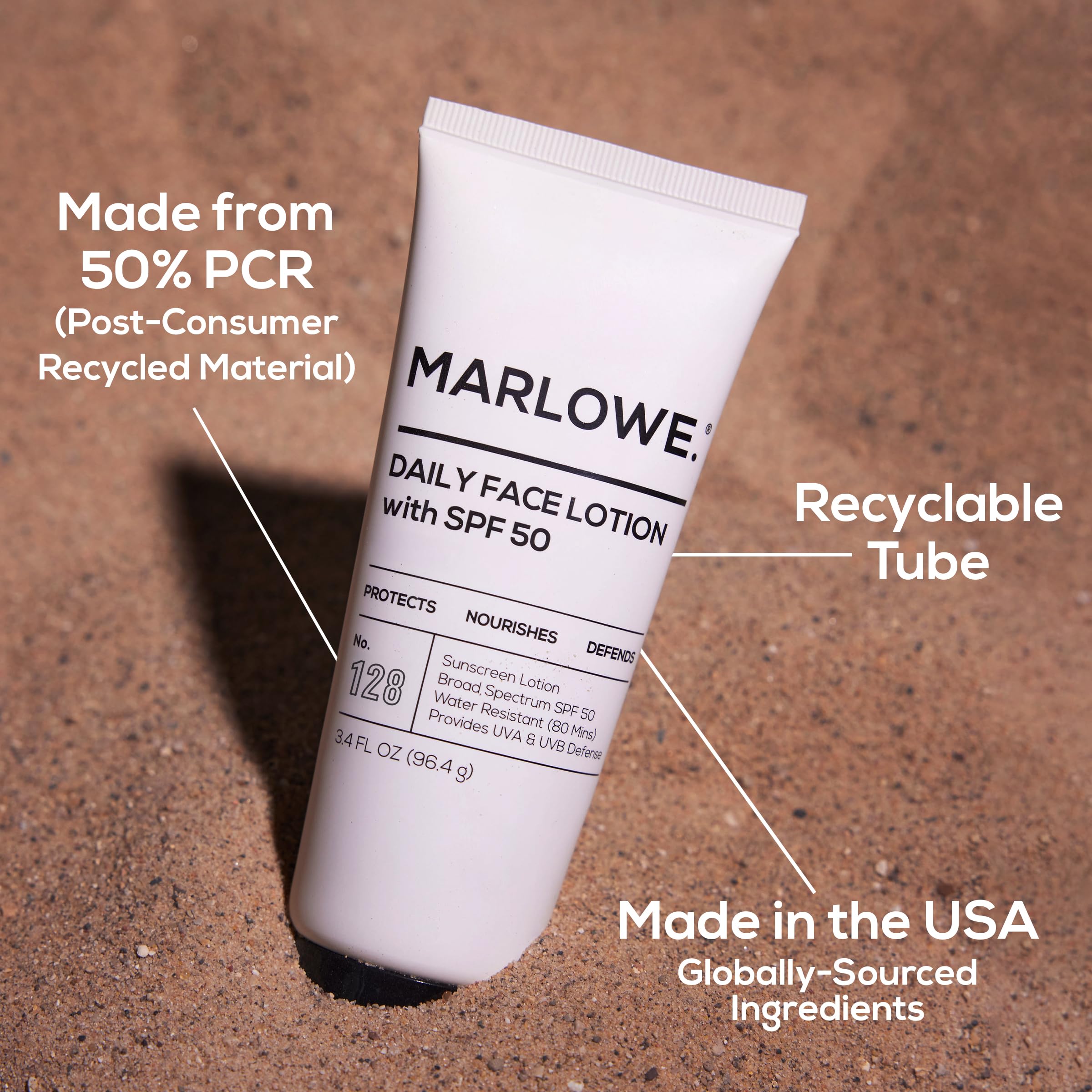 MARLOWE Face Moisturizer with SPF 50 Daily Sunscreen Lotion - MARLOWE. Official Imagery - 7