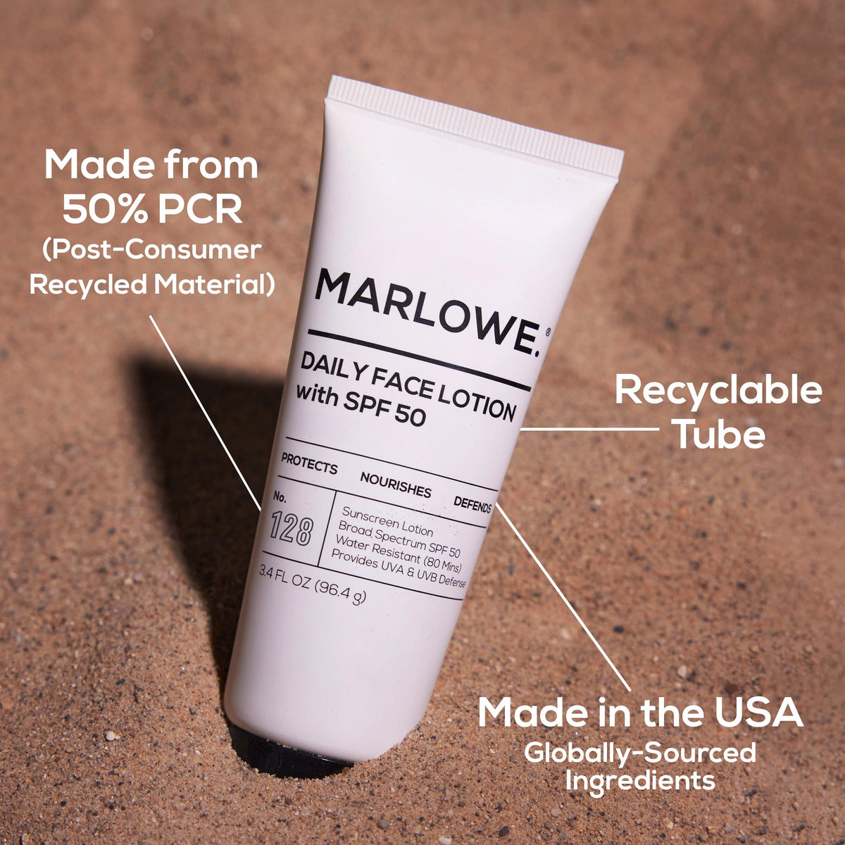 MARLOWE Face Moisturizer with SPF 50 Daily Sunscreen Lotion - MARLOWE. Official Imagery - 7