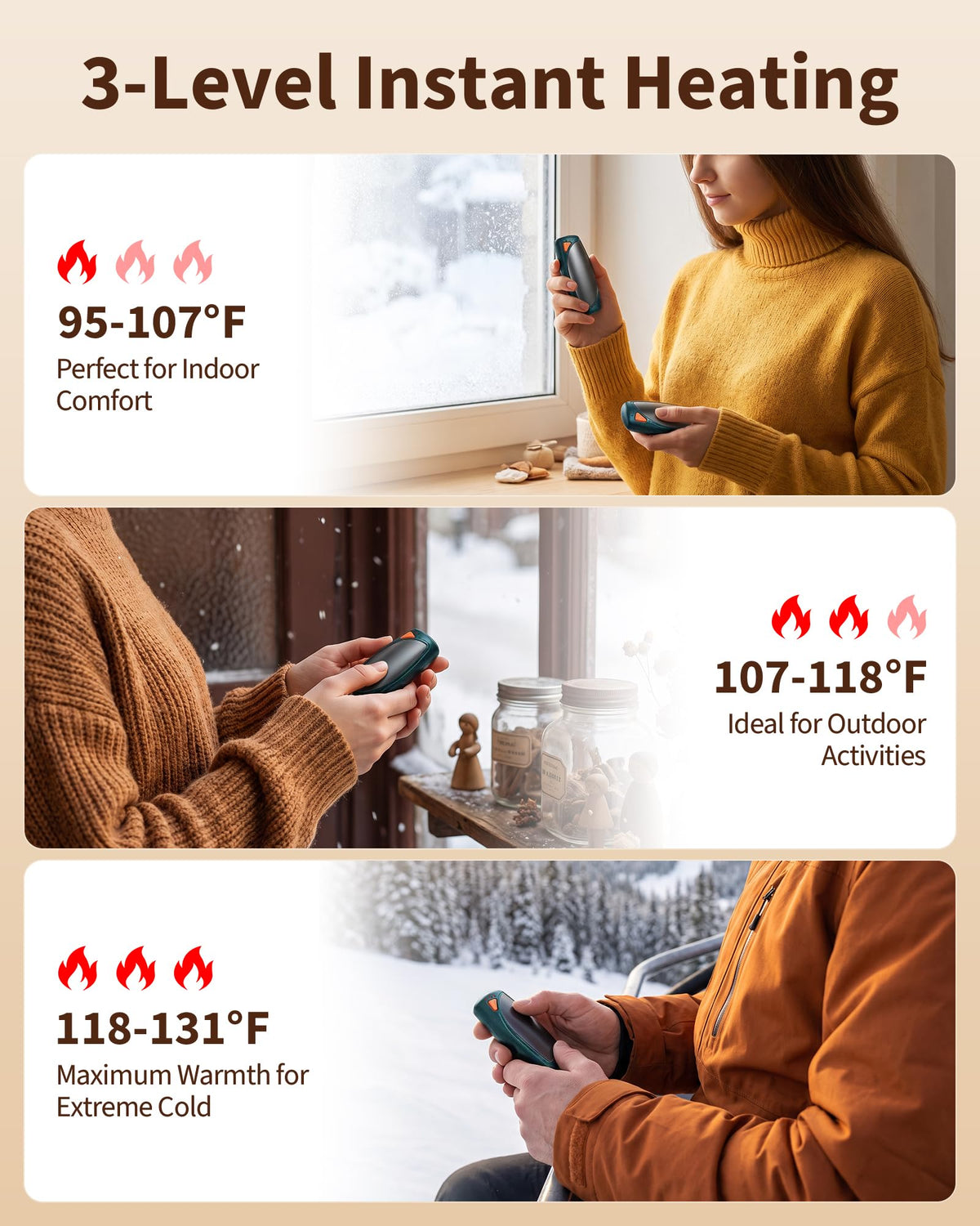 Rechargeable Hand Warmers 2 Pack 24H Ultra Long Battery with - COTOP Official Imagery - 7