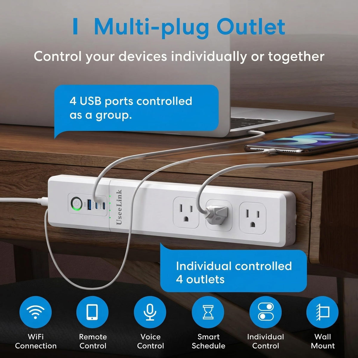 XENON Smart Power Strip WiFi Surge Protector with 4 - XENON Official Imagery - 3