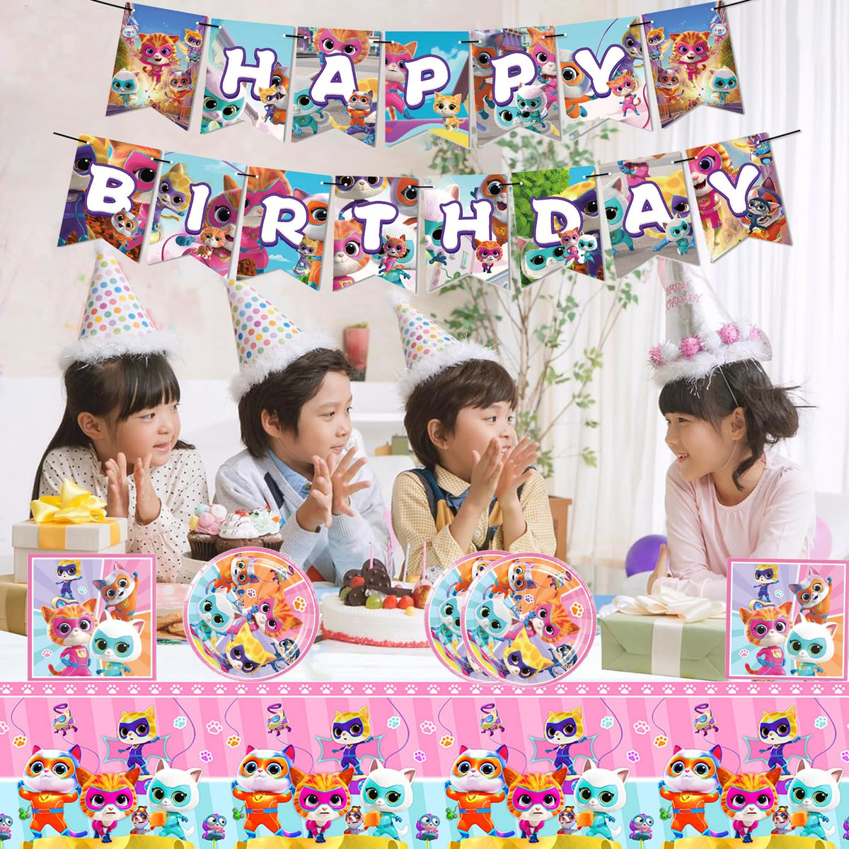 Super Cat Birthday Supplies 41pcs Cartoon Movie Party - Lamden Official Imagery - 7
