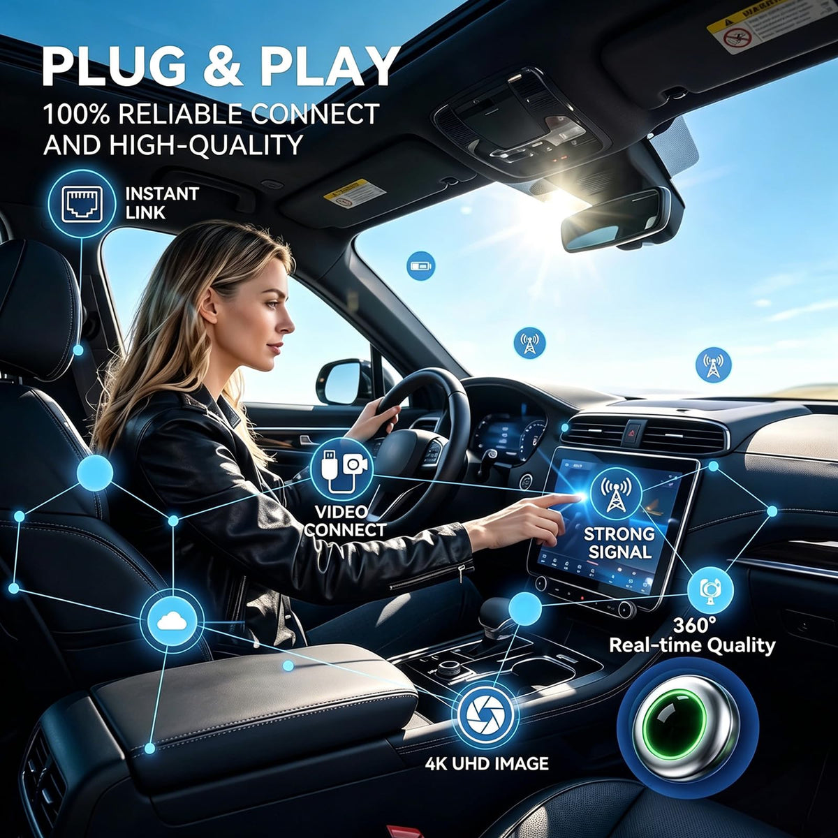 UFO Shaped Wireless CarPlay Adapter Plug and Play converts - Yizro Official Imagery - 7