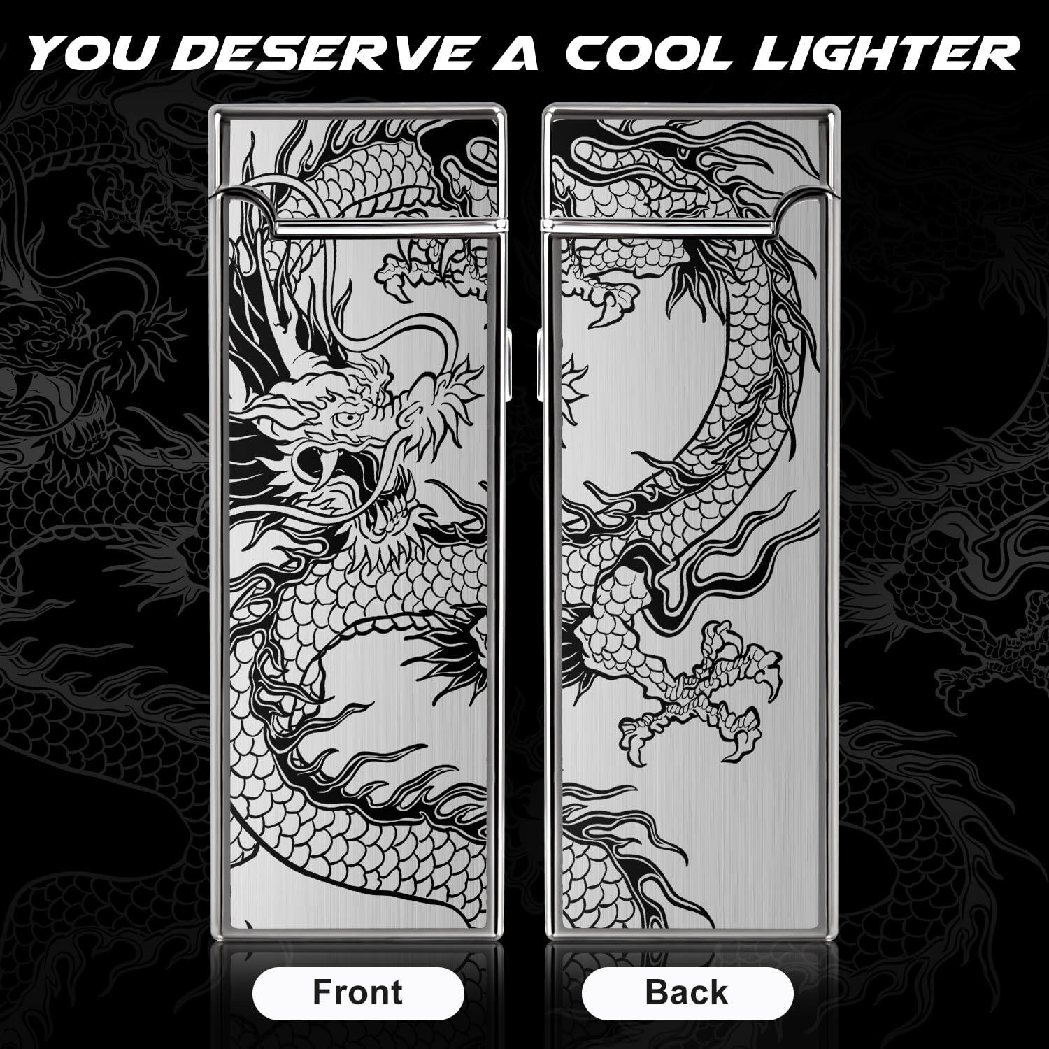 LcFun Electric Lighter Rechargeable Plasma Lighter Men Cool Drago - LcFun Official Product View 4