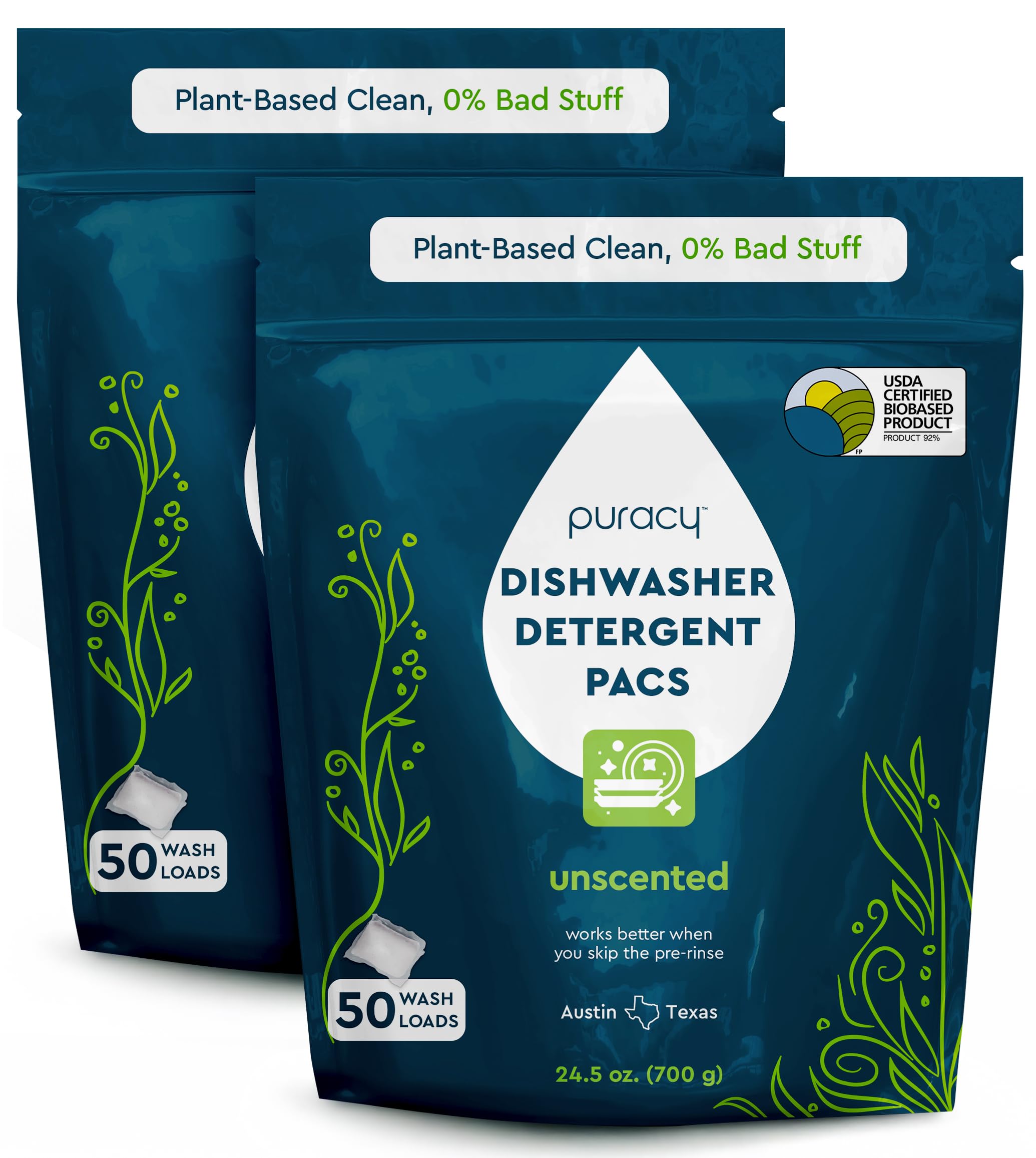 Puracy Dishwasher Pods, Natural Dishwasher Detergent, Free & C... - Puracy Official Product View 1