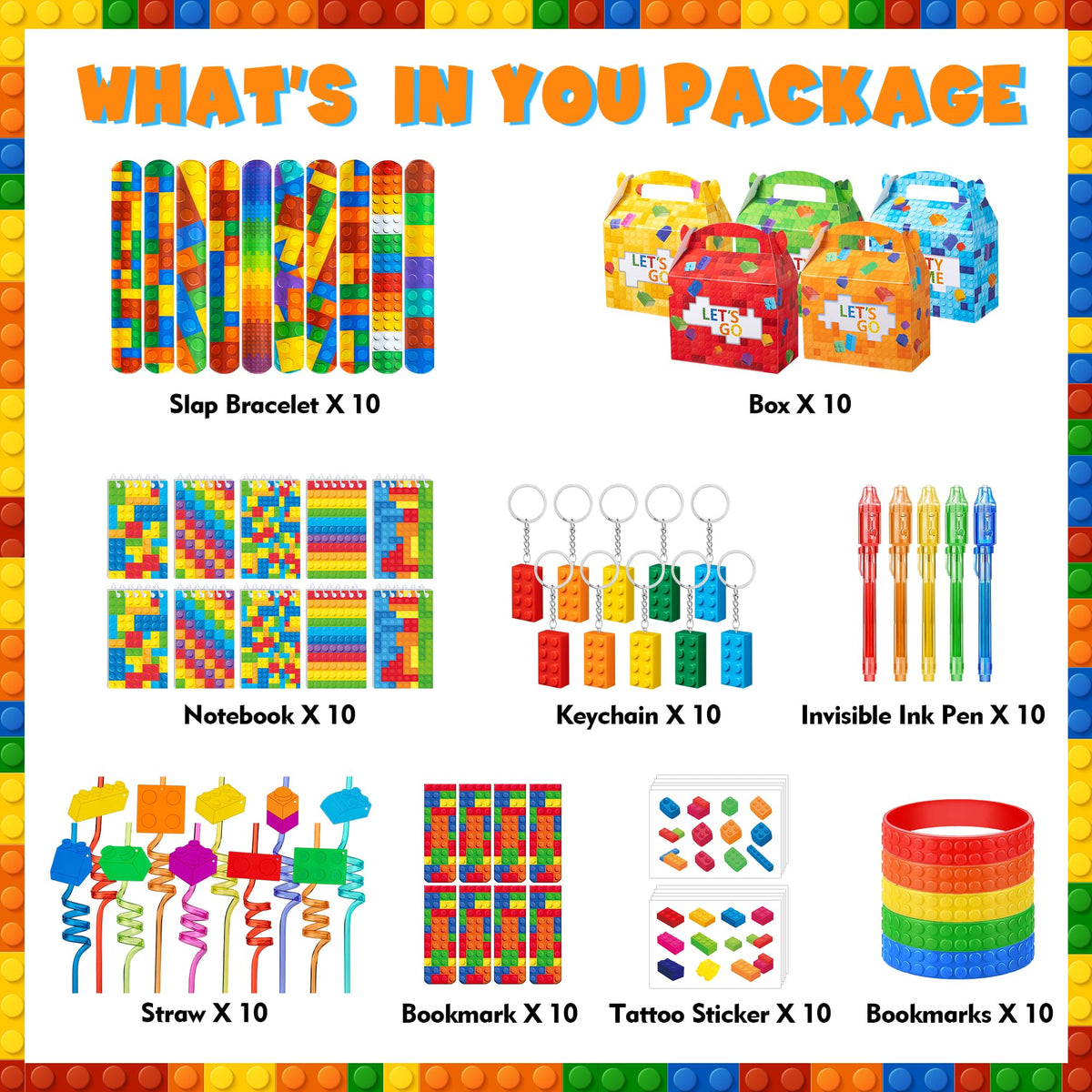 DMIGHT 90PCS Building Block Birthday Party Favors Supplies - DMIGHT Official Imagery - 5