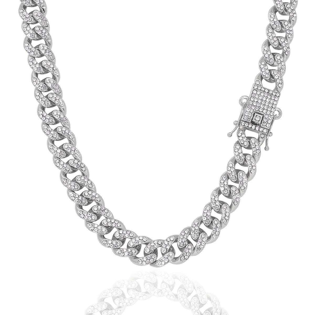 Techno Pave Womens Iced Solitaire Bezel Watch Chain Set 44mm - Techno Pave Official Imagery - 8