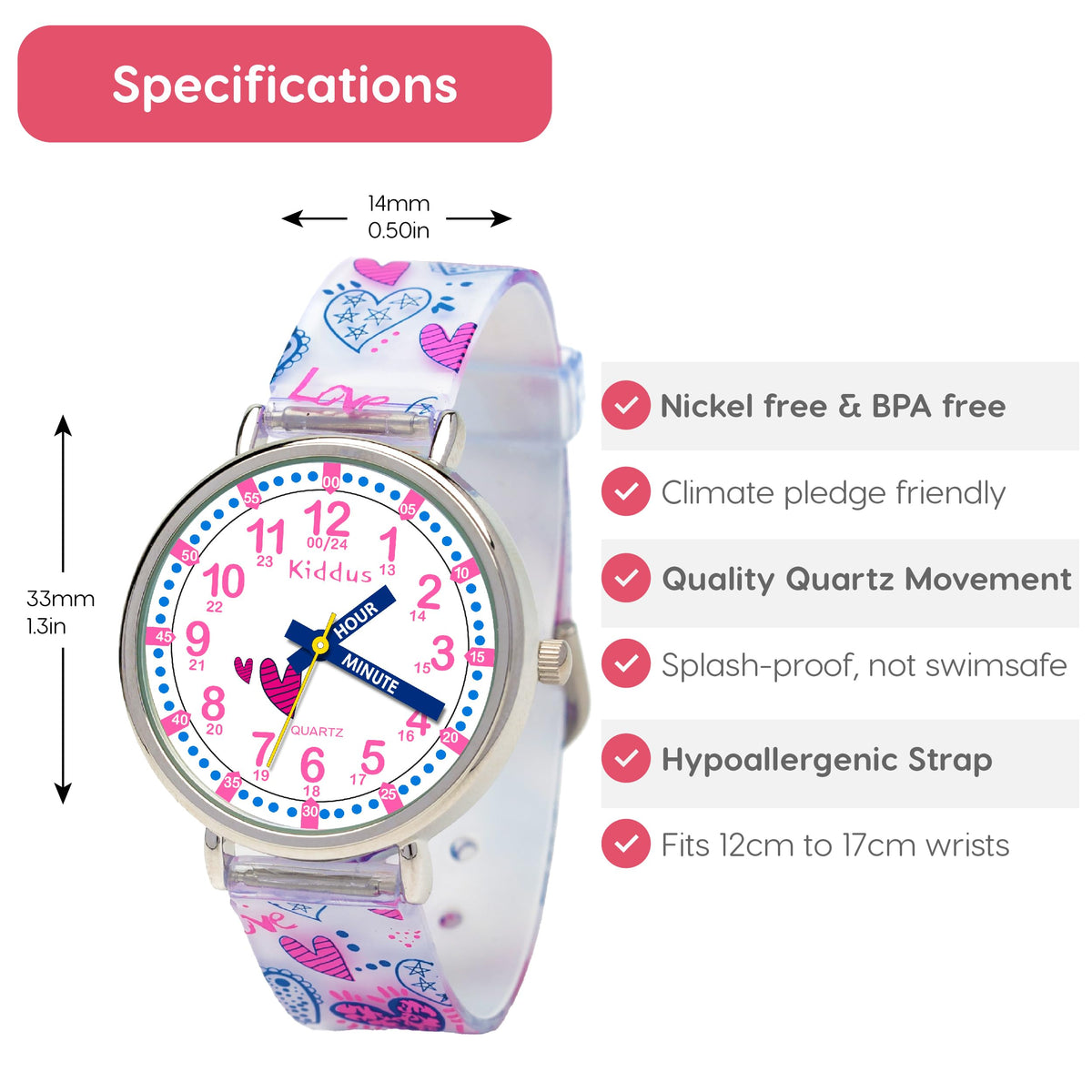 Kiddus Watches Boy and Girl Kids Ages 6 12 Analog Time - Kiddus Official Imagery - 7