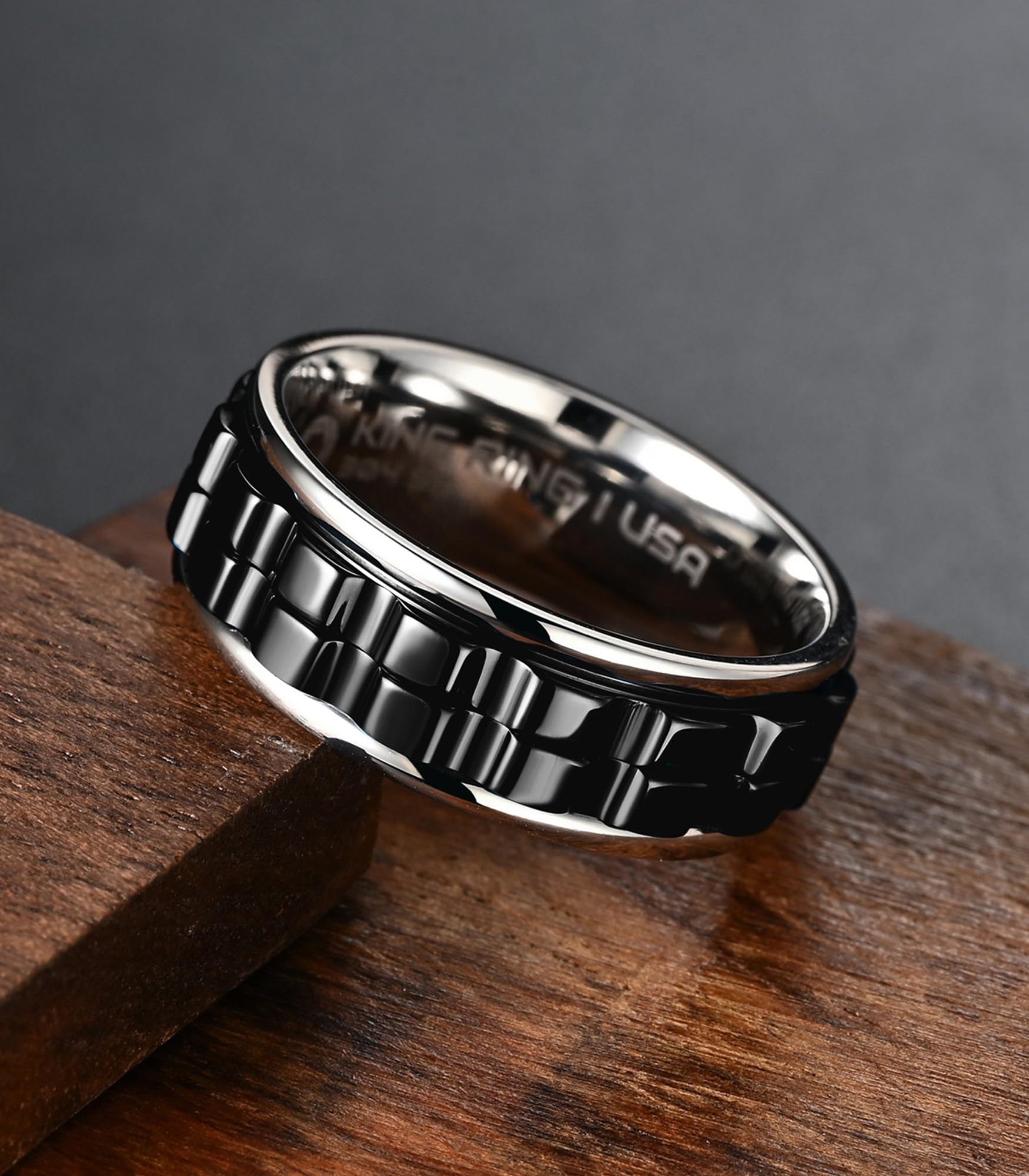 King Ring K42 Gear Spinner Ring – Stainless Steel Fidget Band