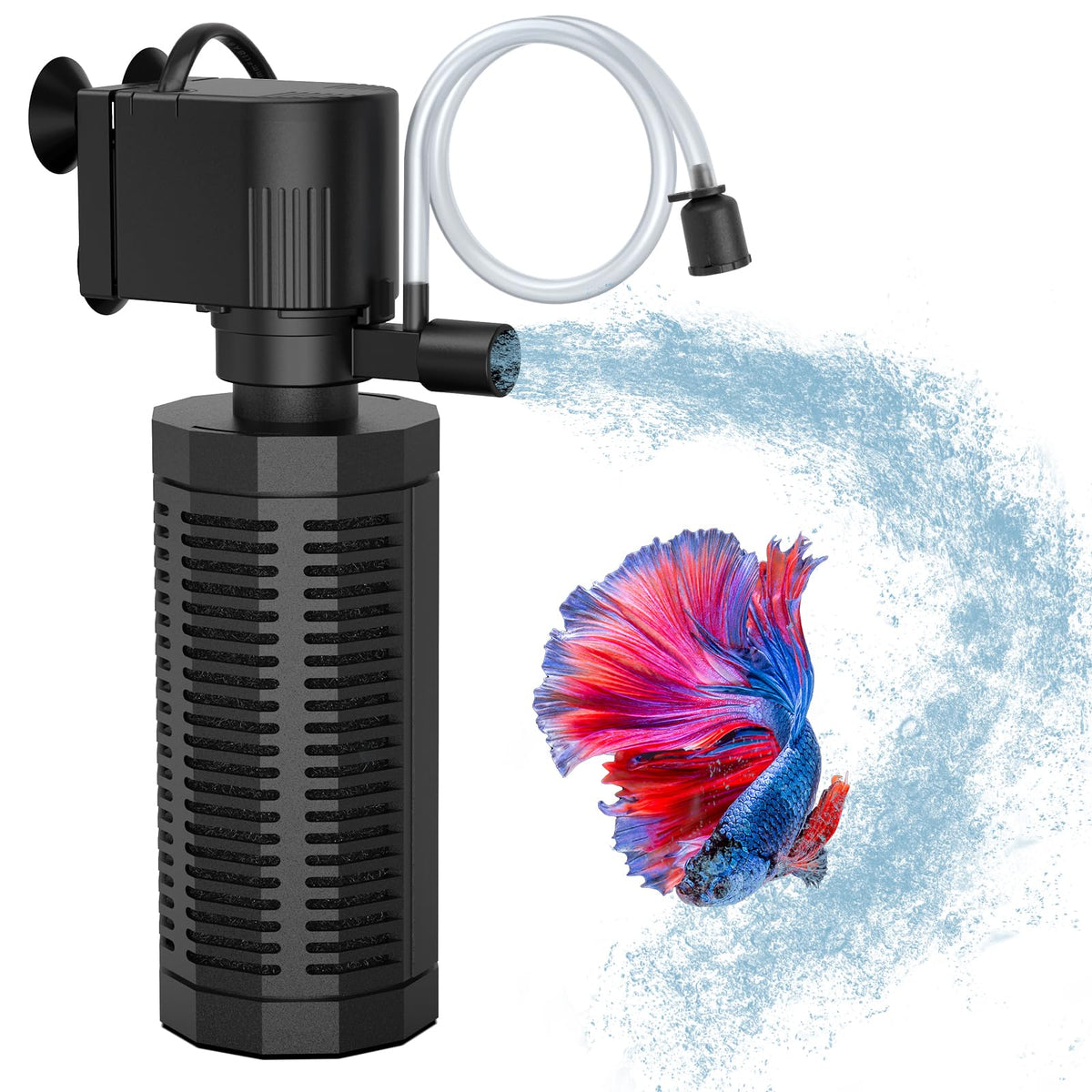 400GPH 4 in 1 Aquarium Filter 30 100 Gallon Quiet Fish Tank - OQTTNEO Official Imagery - 8