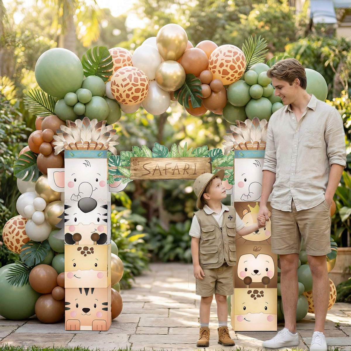 Safari Birthday Decorations 8 Boxes Cardboard Playhoouse - Wuokkig Official Imagery - 8