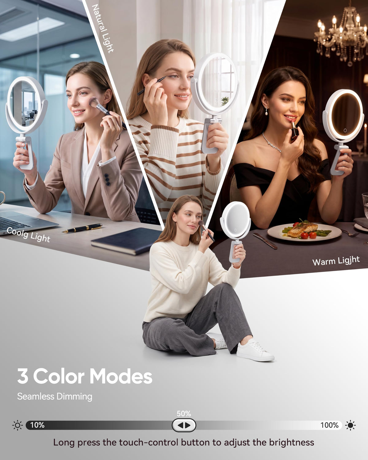 Travel Makeup Mirror with Lights - eeuuty Official Imagery - 5
