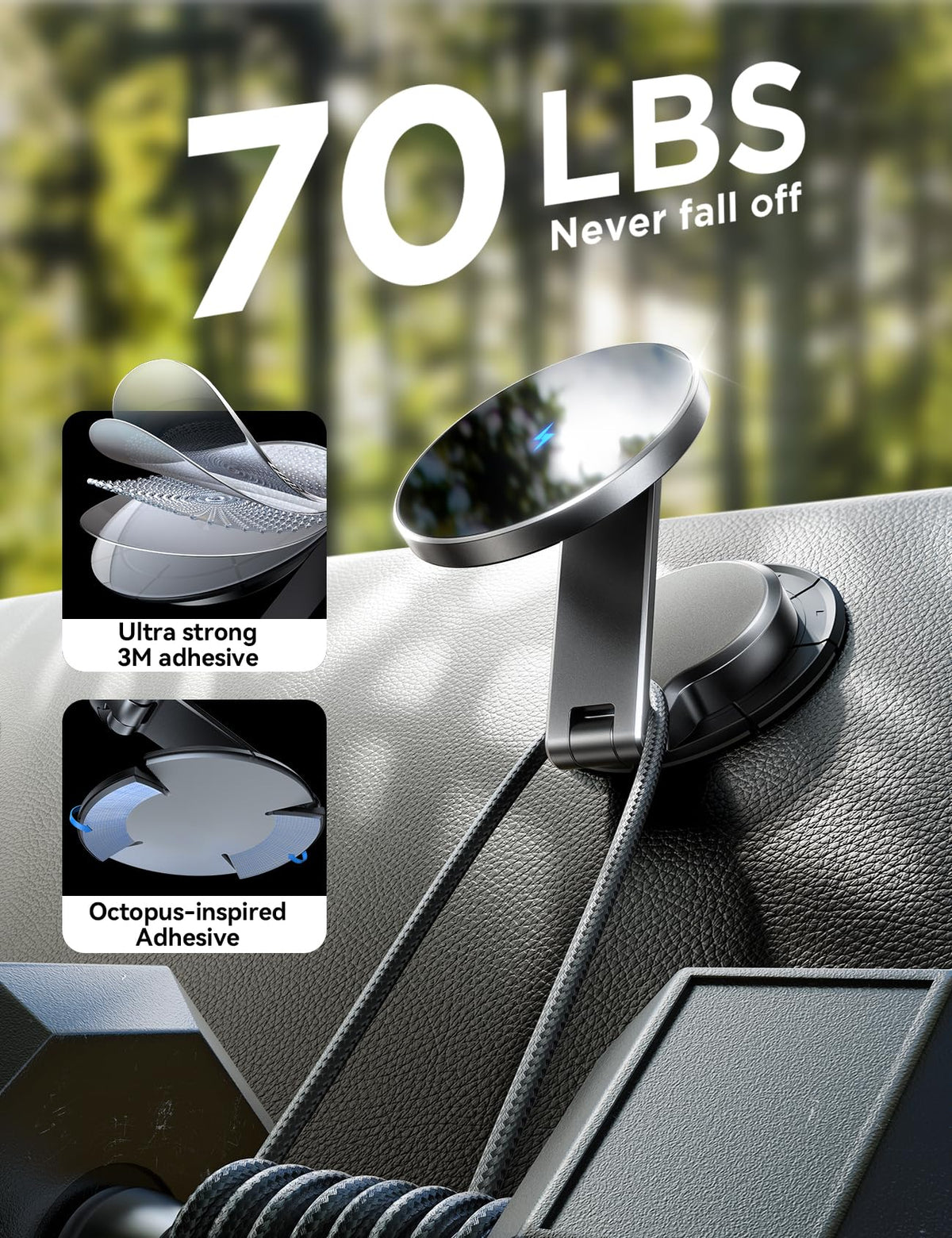 JOYROOM All Metal MagSafe Car Mount Charger 15W Wireless Car - JOYROOM Official Imagery - 7