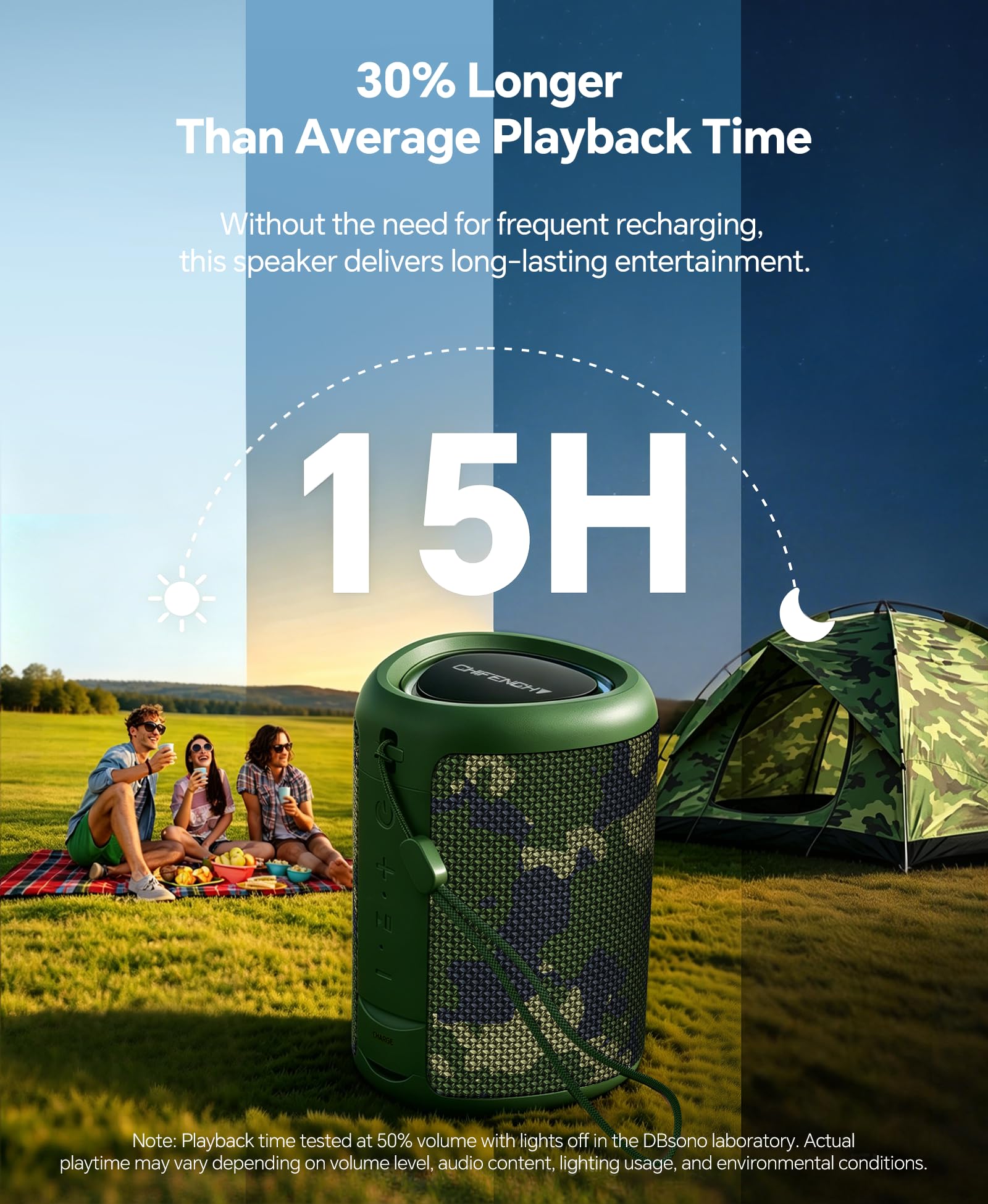 CHIFENCHY Portable Bluetooth Speaker Beach Essentials: IPX5 Waterproof for Outdo - CHIFENCHY Official Product View 5