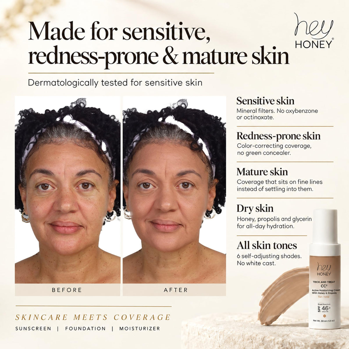Hey Honey Trick and Treat Moisturizing CC Cream SPF 46 - Hey Honey Official Imagery - 4