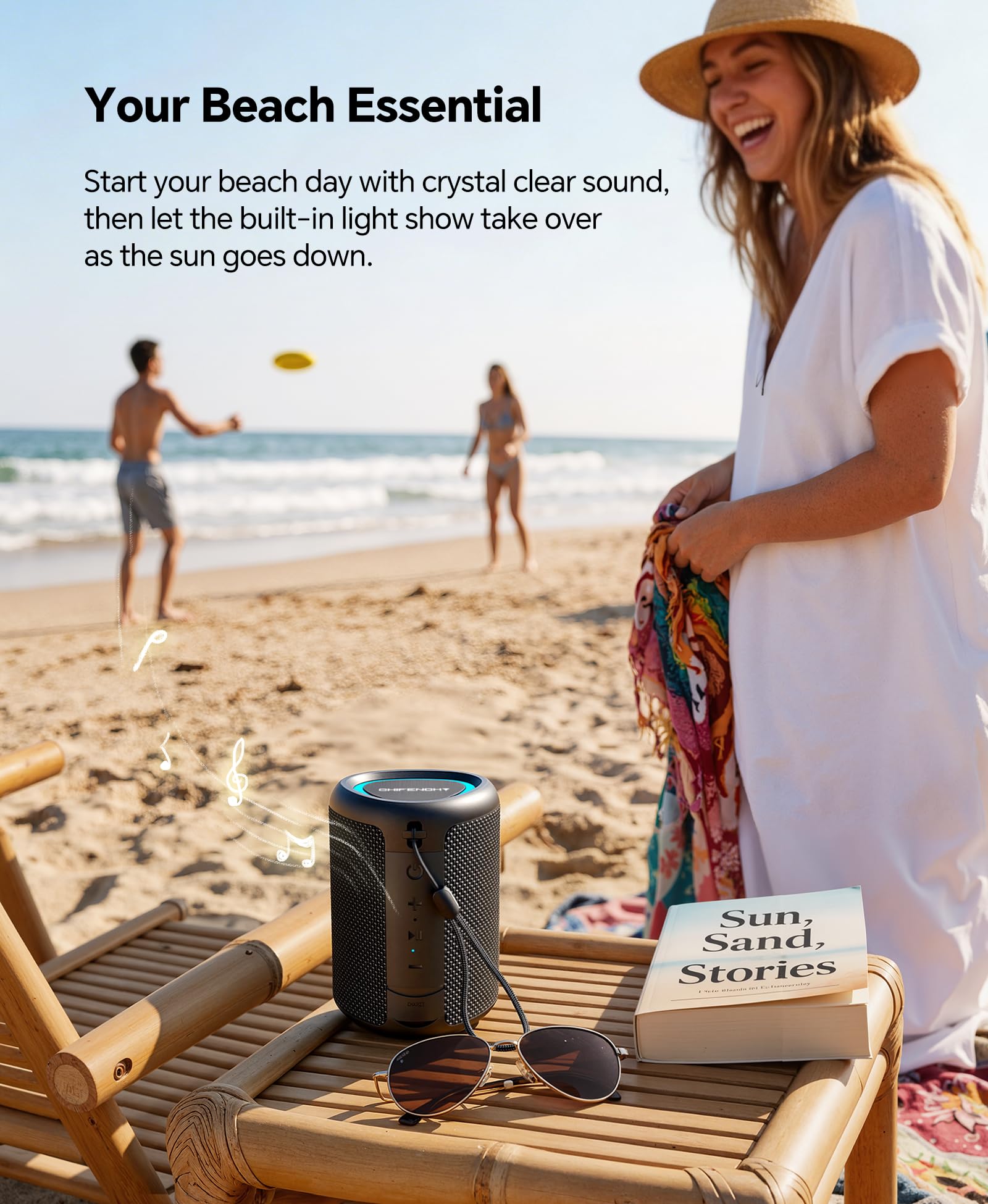 CHIFENCHY Portable Bluetooth Speaker Beach Essentials: IPX5 Water by CHIFENCHY - Angle View 5