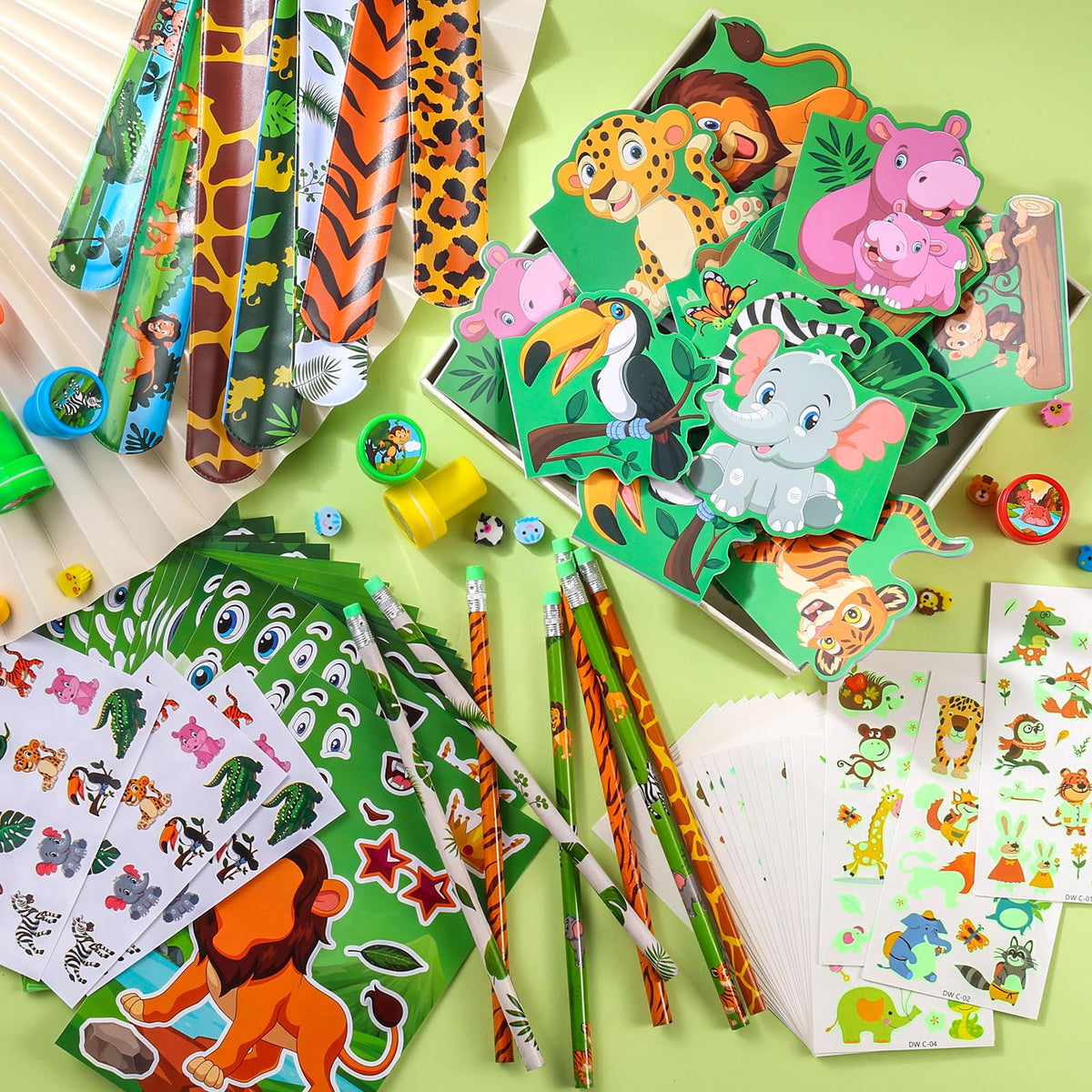 BenLouis 120Pcs Jungle Safari Stationery Set Party Favors - BenLouis Official Imagery - 3