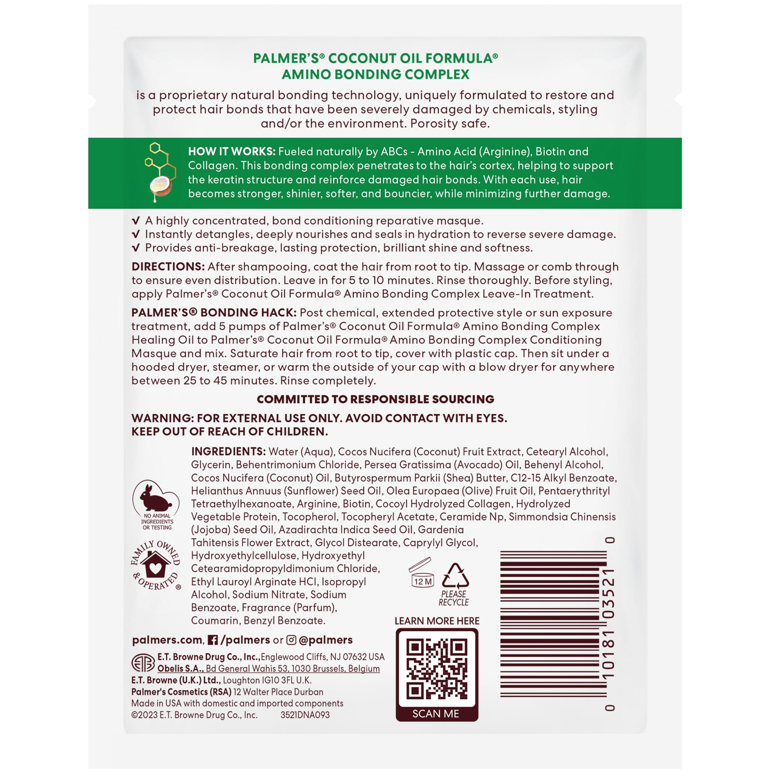 Palmer's Amino Bonding Hair Mask, Intense Conditioning Masque - Palmer's Official Product View 10