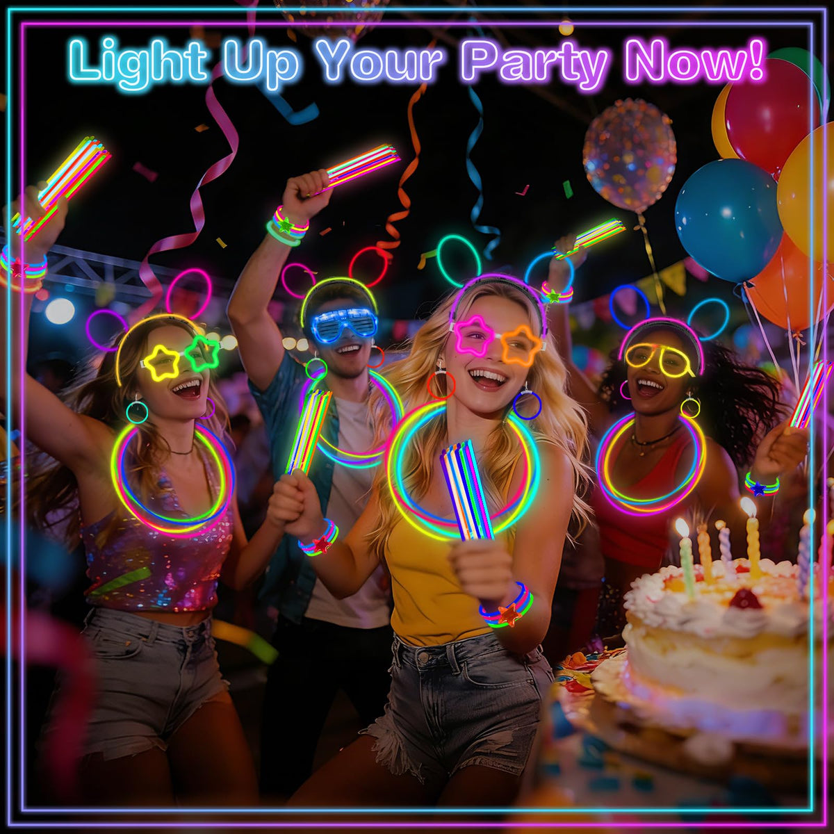 TURNMEON 457PCS Glow Sticks Glow in the Dark Party Favors - TURNMEON Official Imagery - 6