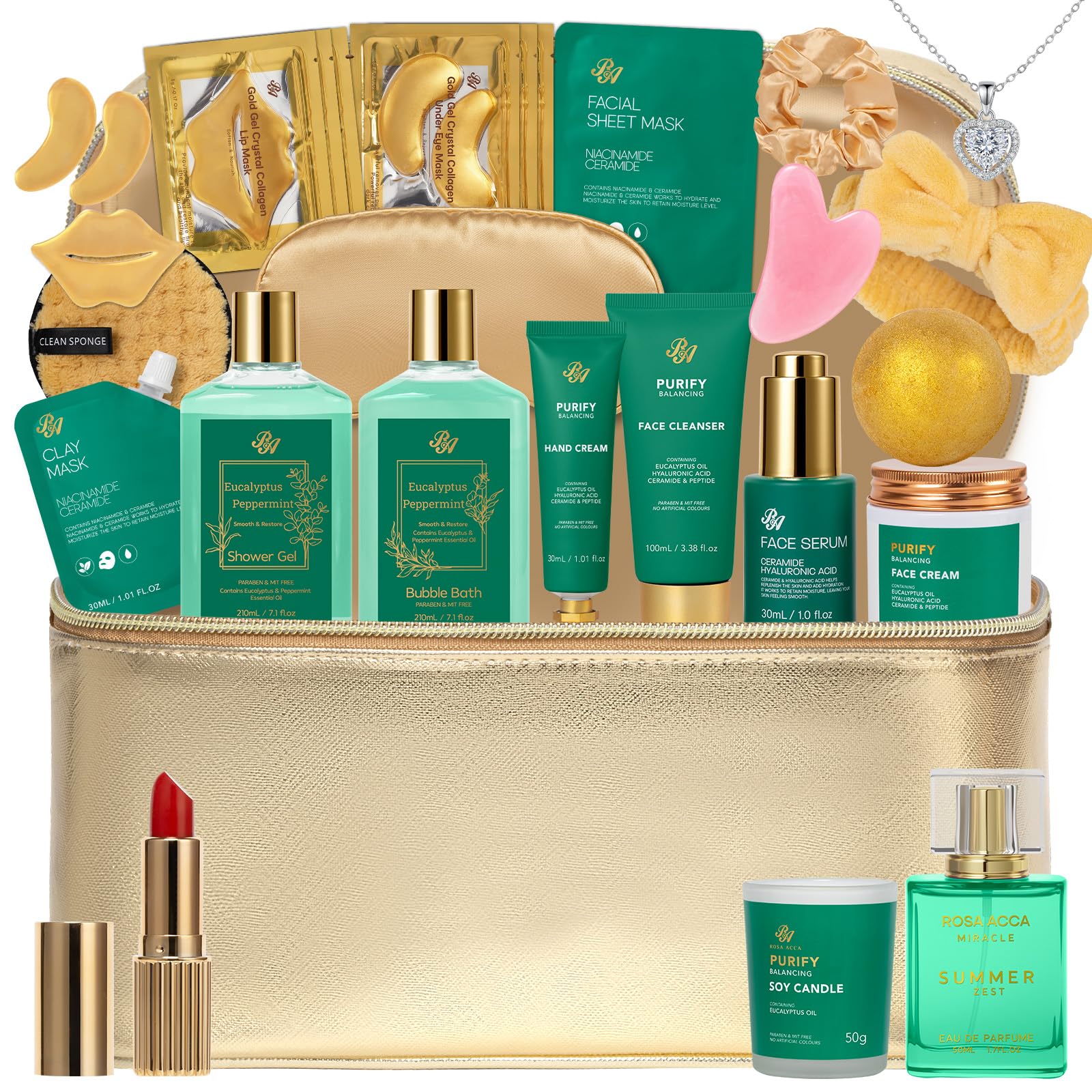 Gifts for Women, Gifts Basket for Women, 25 Pcs Rose Bath &amp; - RA ROSA ACCA