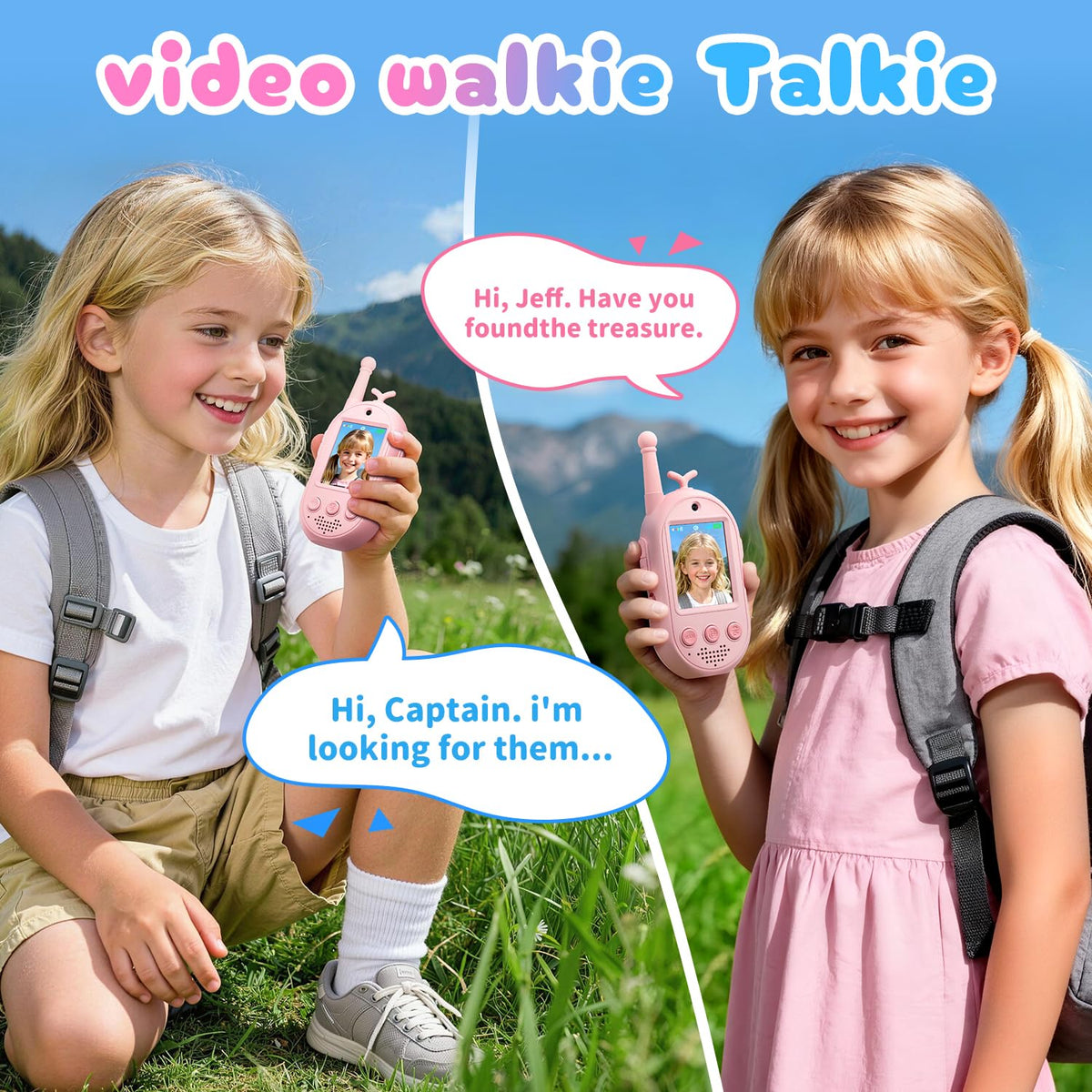 Video Walkie Talkies for Kids 2 Pack Rechargeable Kids Video - YUSSBCU Official Imagery - 4