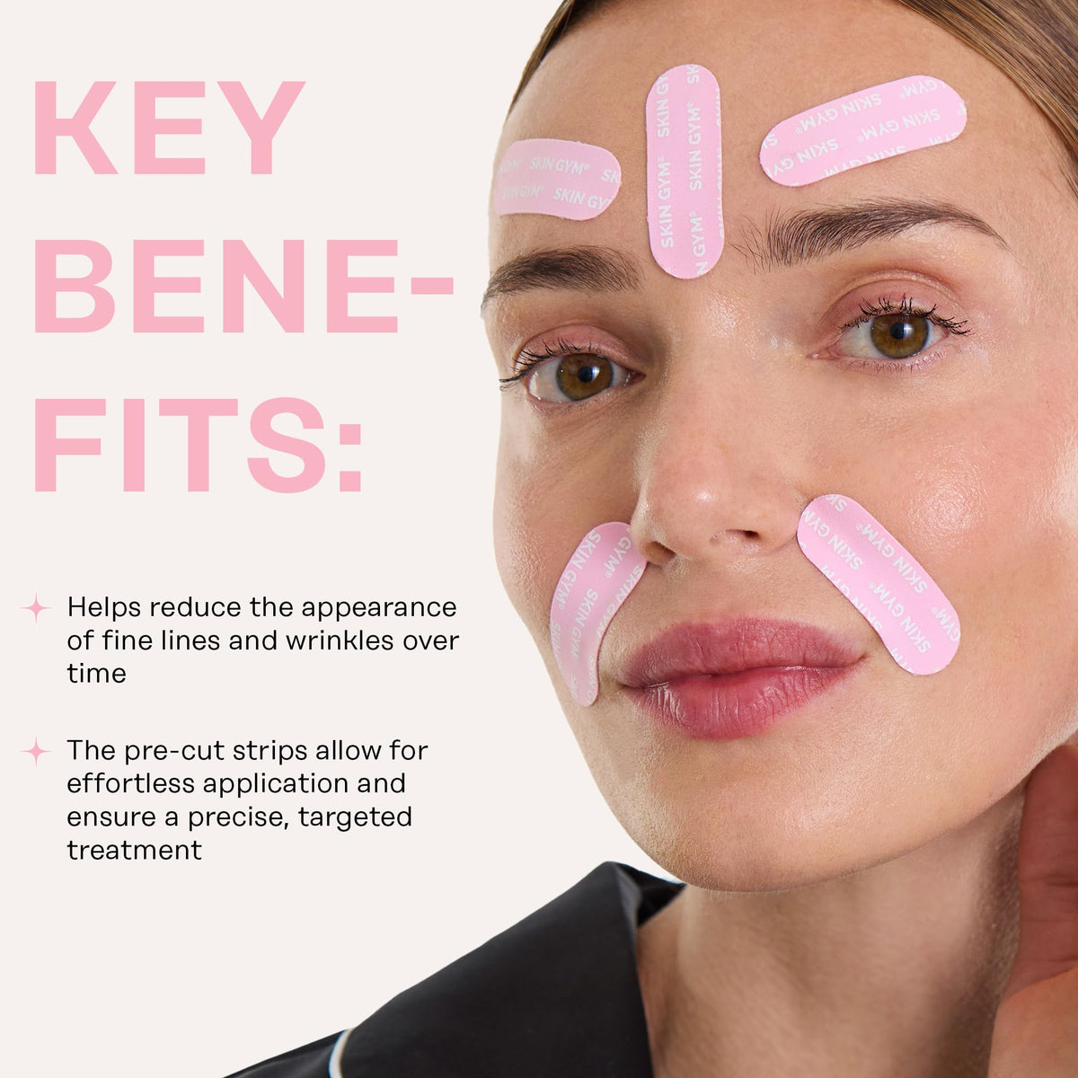 SKIN GYM Face Tape Wrinkle Patches for Forehead Smile Lines - SKIN GYM Official Imagery - 4