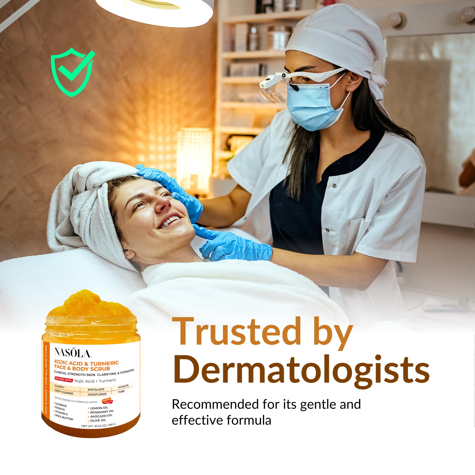 Nasola Kojic Acid Turmeric Face and Body Scrub - Moisturizing & Exfoliating - Nasola Official Product View 9