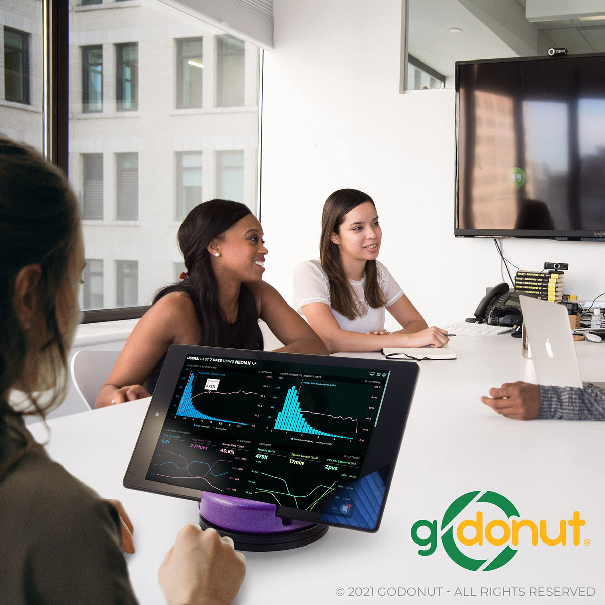 360 Swivel Smartphone and Tablet Stand and Desk Organizer - GoDonut Official Imagery - 4